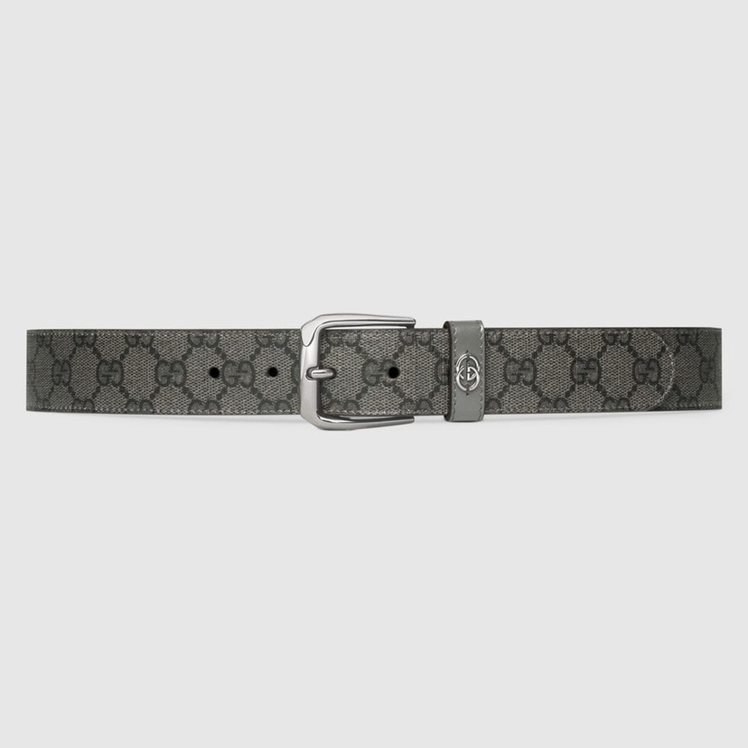 [TOP] GUCCI GG Belt Calfskin 3.8cm - Gray - 711 Luxury