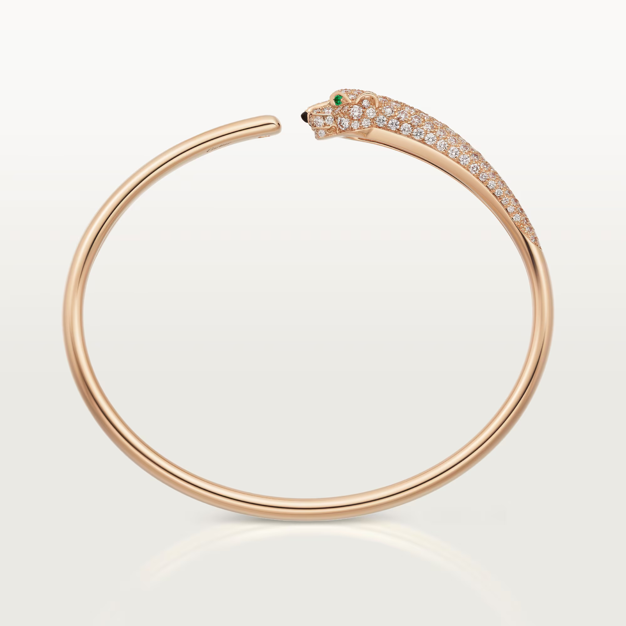 Carty Panther Pure Bracelet, Rose Gold, Small Model Half-Paved