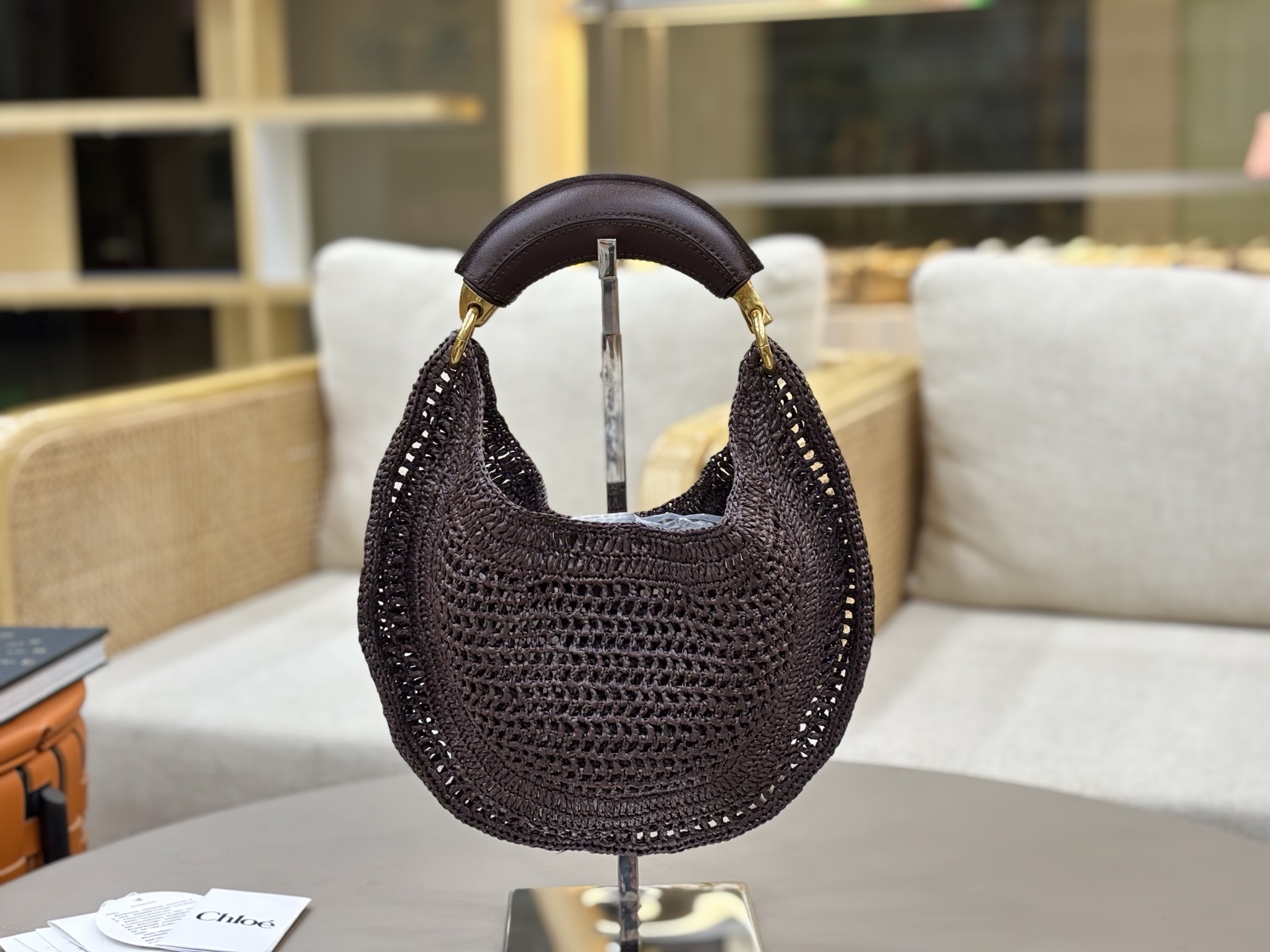 [TOP] Chloe Summer Banana Hobo Bag 36*21.5cm - Chocolate - 711 Luxury