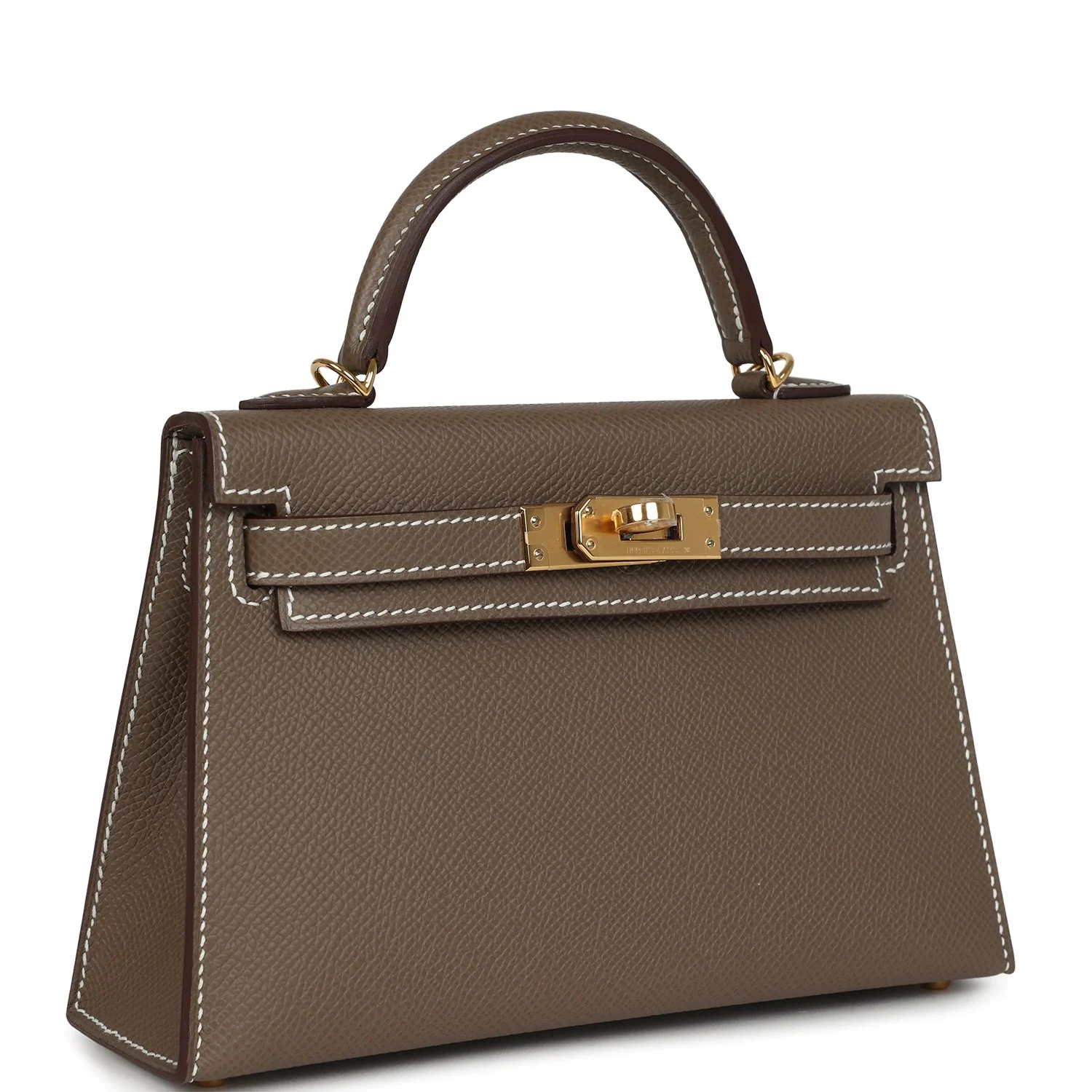 Hermes Kelly Sellier  Etoupe Epsom Gold Hardware