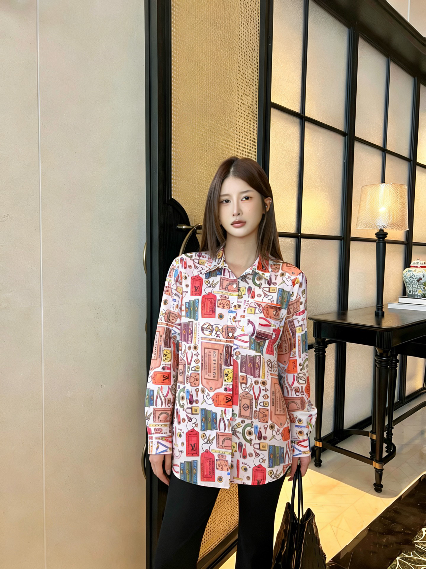 [TOP] Louis Vuitton LV  Sheer Shirt - Red