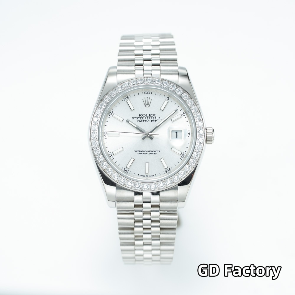 Designer white Accessory Rolrx Datejust White Dial & Diamond Bezel Stainless #396755 | Nigo Office