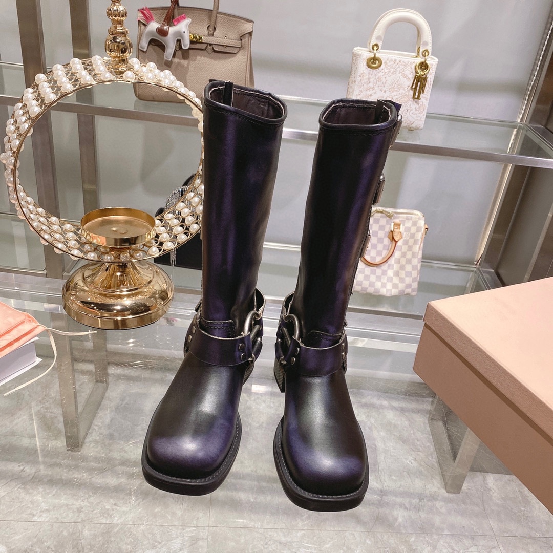 [TOP] Miu Miu Boots Calfskin - Black - 711 Luxury