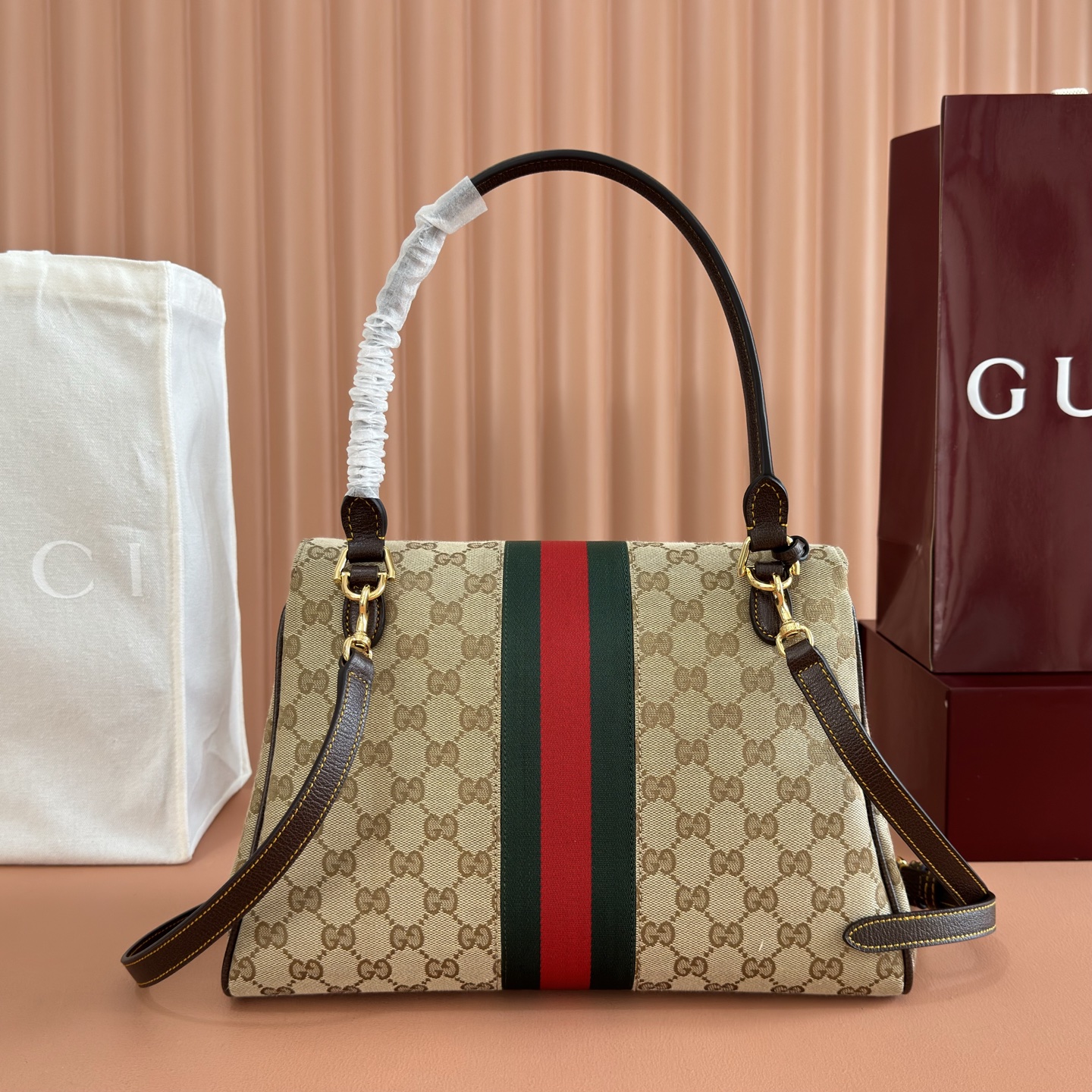 [TOP] GUCCI Paparazzo Top Handle Bag 32x24x17cm - Brown - 711 Luxury