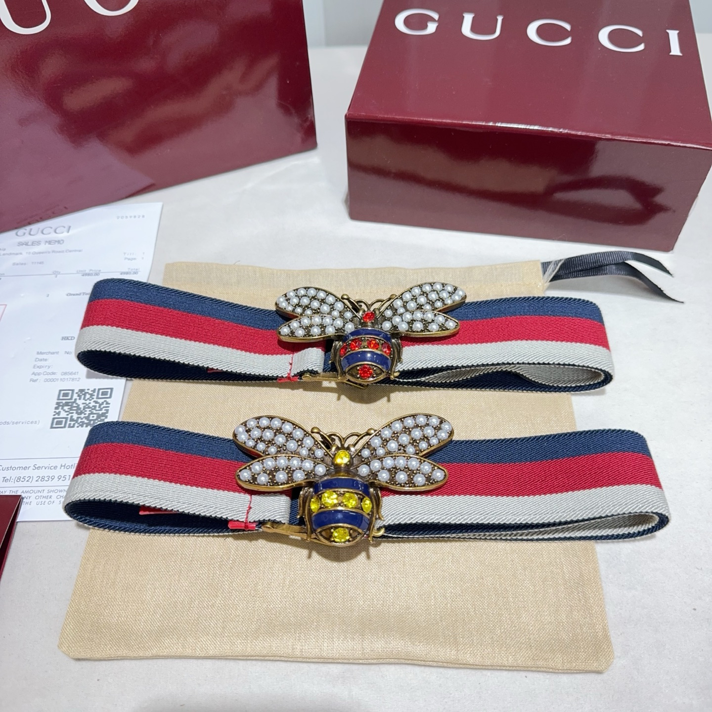 [TOP] GUCCI Elastic Nylon Fabric Belt 3.8 cm - 2 Colors - 711 Luxury