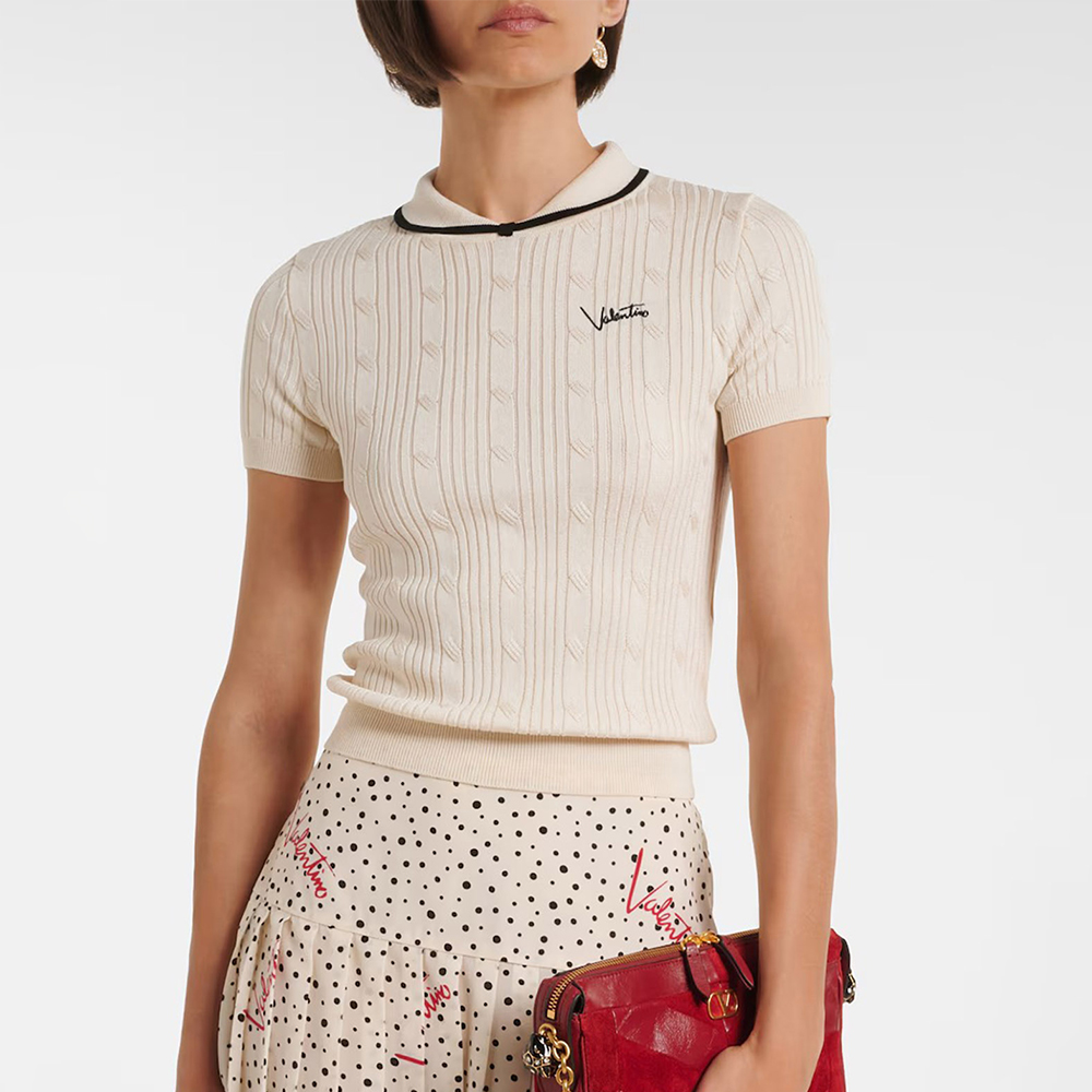 Valentino beige Accessory Valentino Beige Knitted Short Sleeves #388435 View 2 | Nigo Office