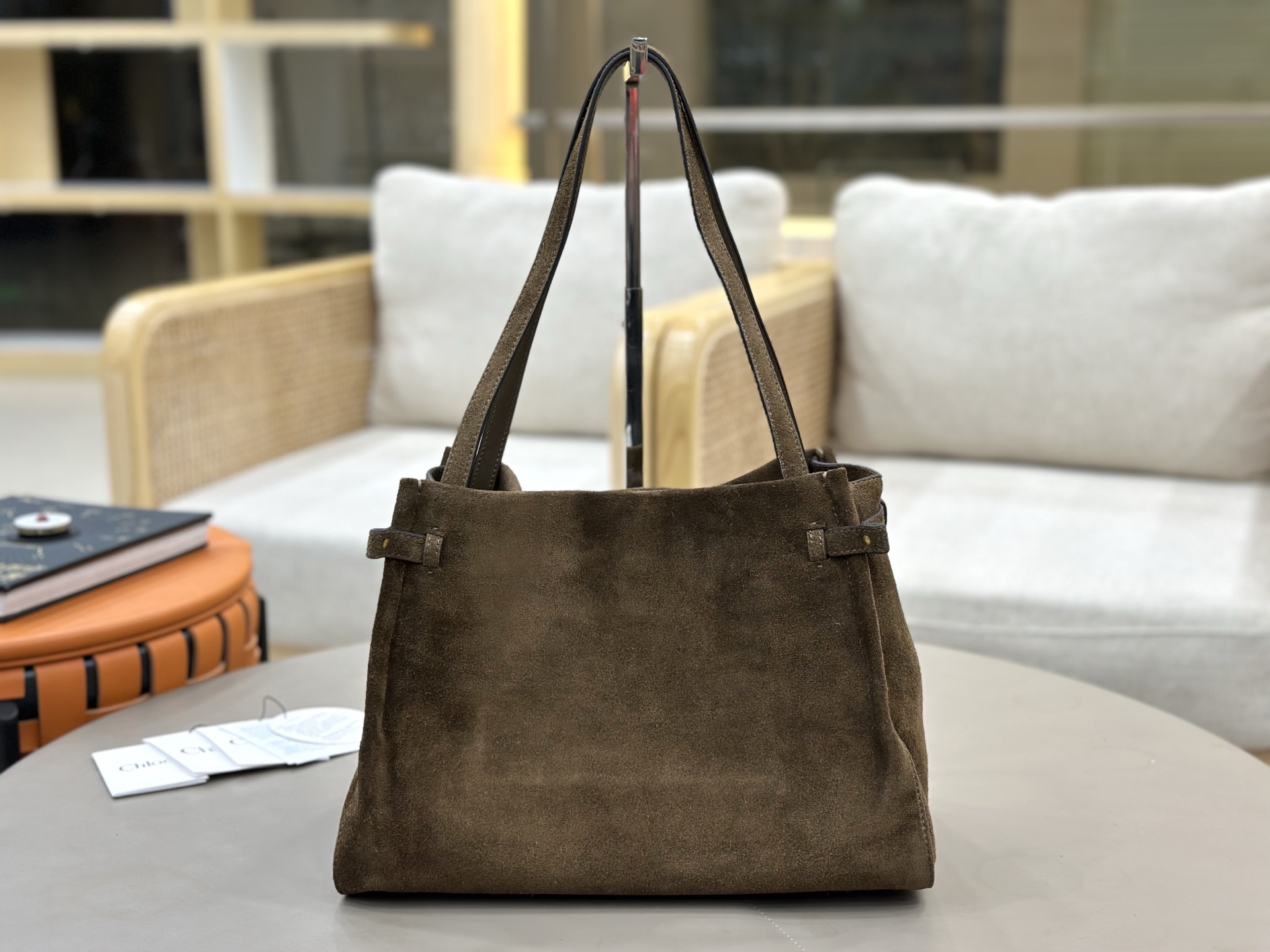 [TOP] Chloe Charms Hobo Bag Suede Leather 34x25x17cm - Green - 711 Luxury