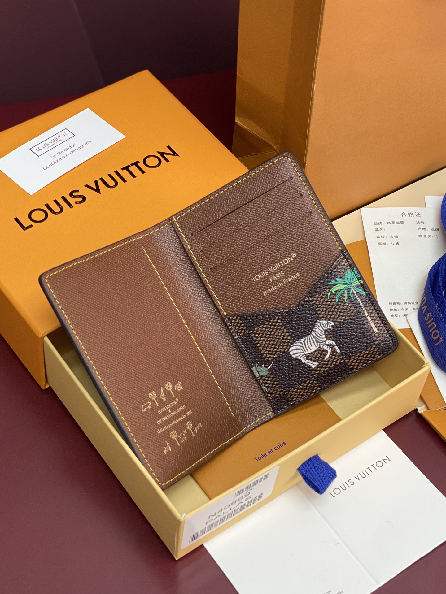[TOP] Louis Vuitton LV X The Darjeeling Limited Card Holder 11.1x1x7.5cm Damier Heritage - Brown
