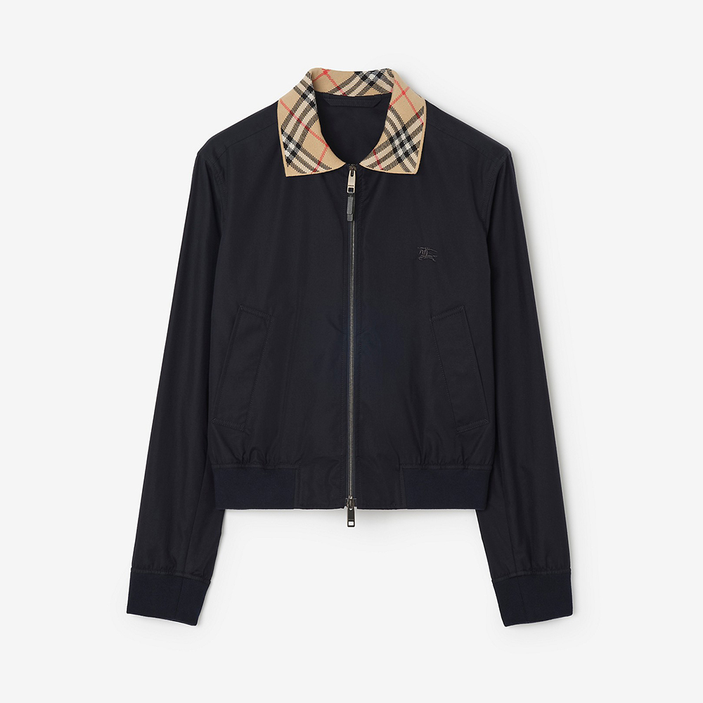 Burberry navy Clothing Burberry Gabardine Glenfields Harrington Jacket in Navy Men Cotton #394155 | Nigo Office