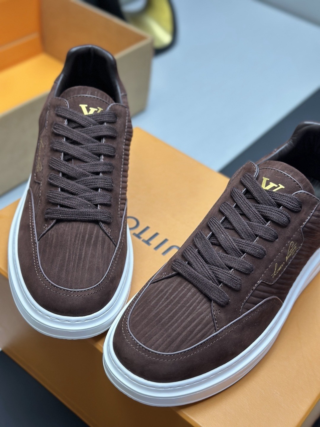 [TOP] Louis Vuitton LV Beverly Hills Sneakers Cow Leather - Brown - 711 Luxury