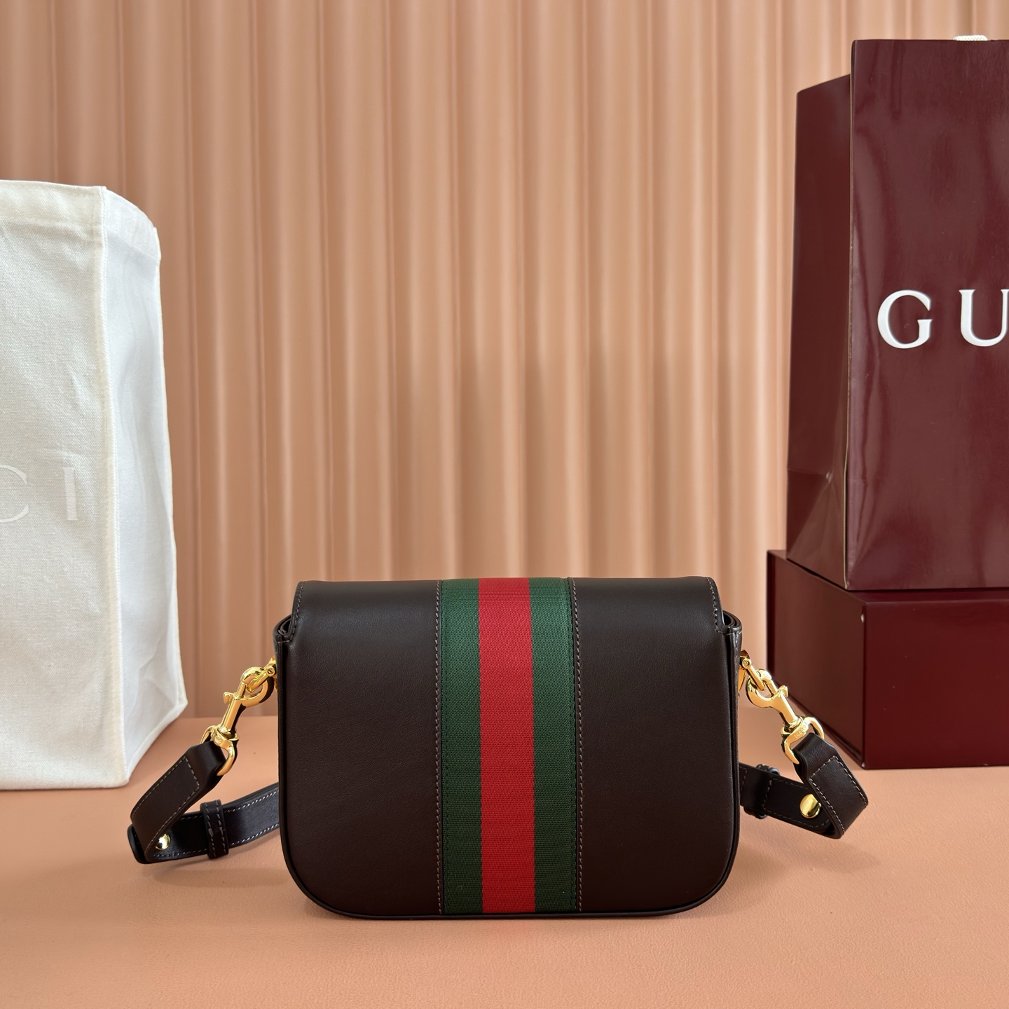 [TOP] GUCCI Horsebit 1955 Bag 21x14.5x5.5cm - Brown