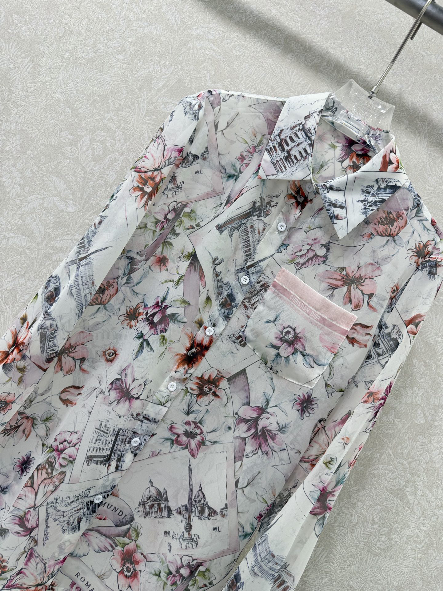 [TOP] Christian Dior Floral Print Shirt - White