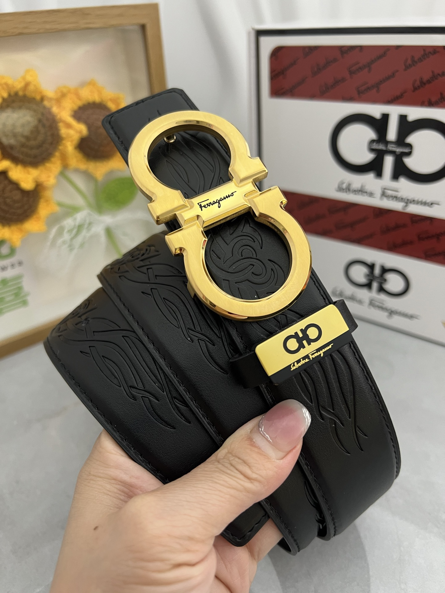 [TOP] Ferragamo Men's Belt 3.5cm - Black - 711 Luxury