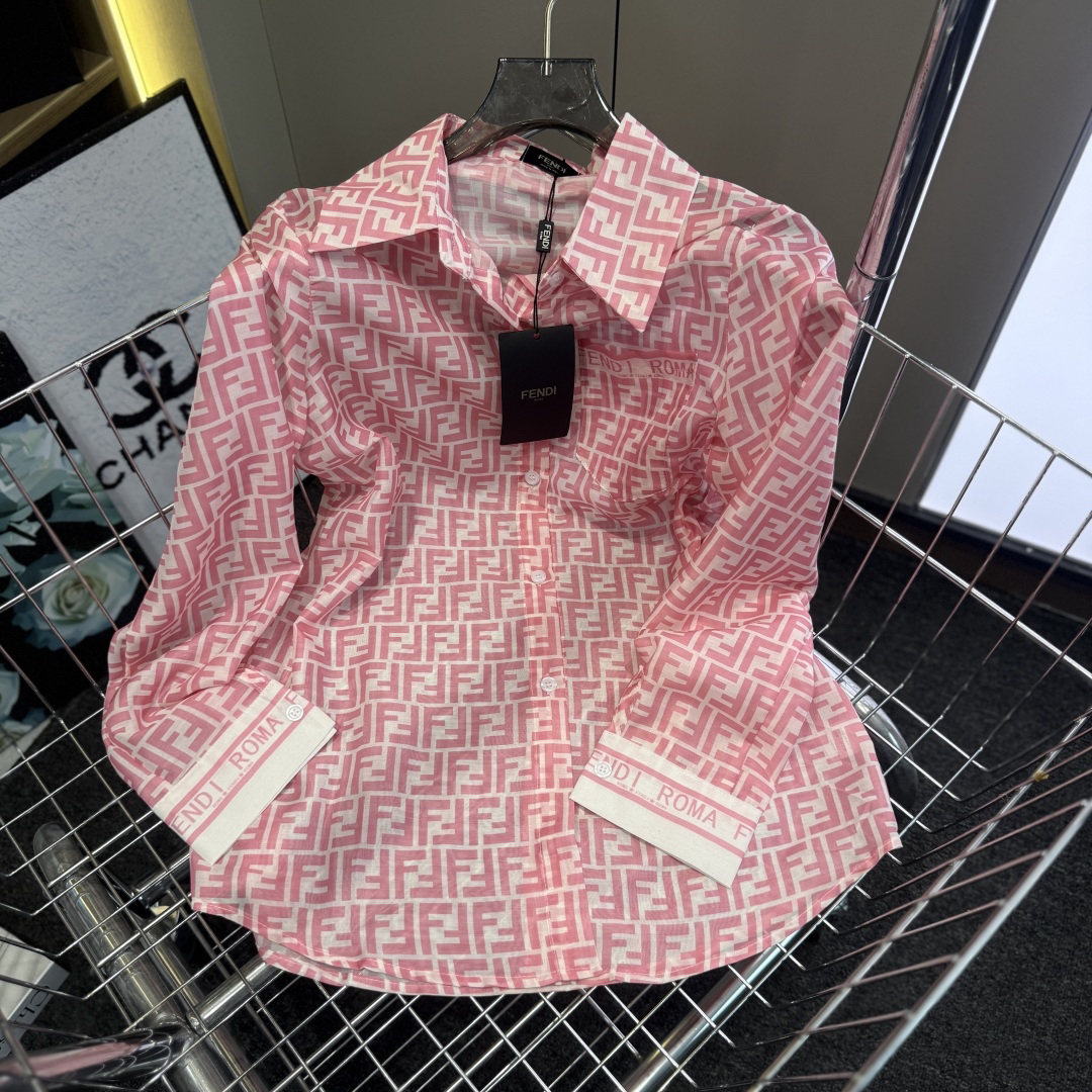[TOP] FENDI Shirt + Shorts Suit - Pink