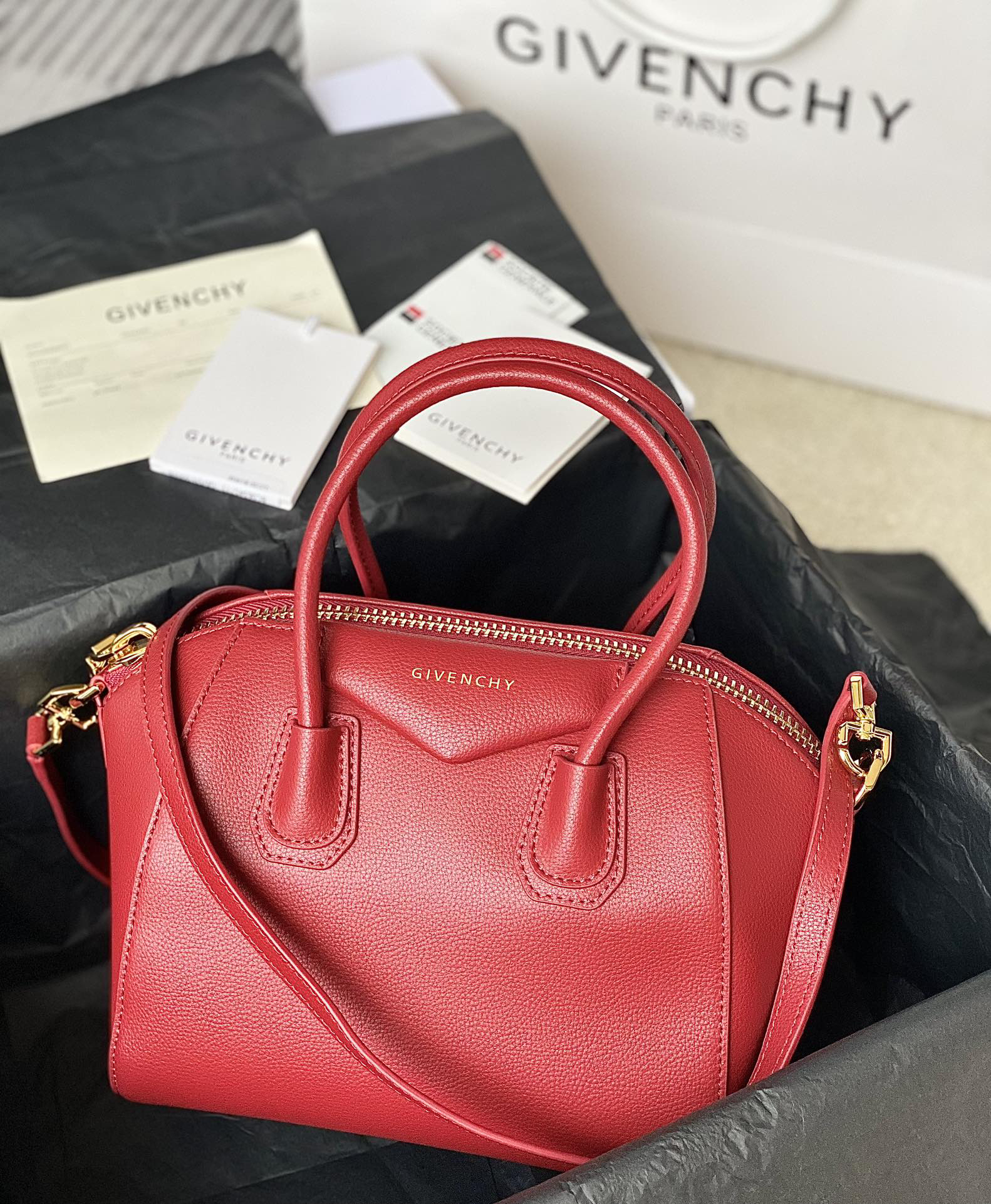 [TOP] GIVENCHY Antigona Tote Bag 23*27*13cm - Red - 711 Luxury
