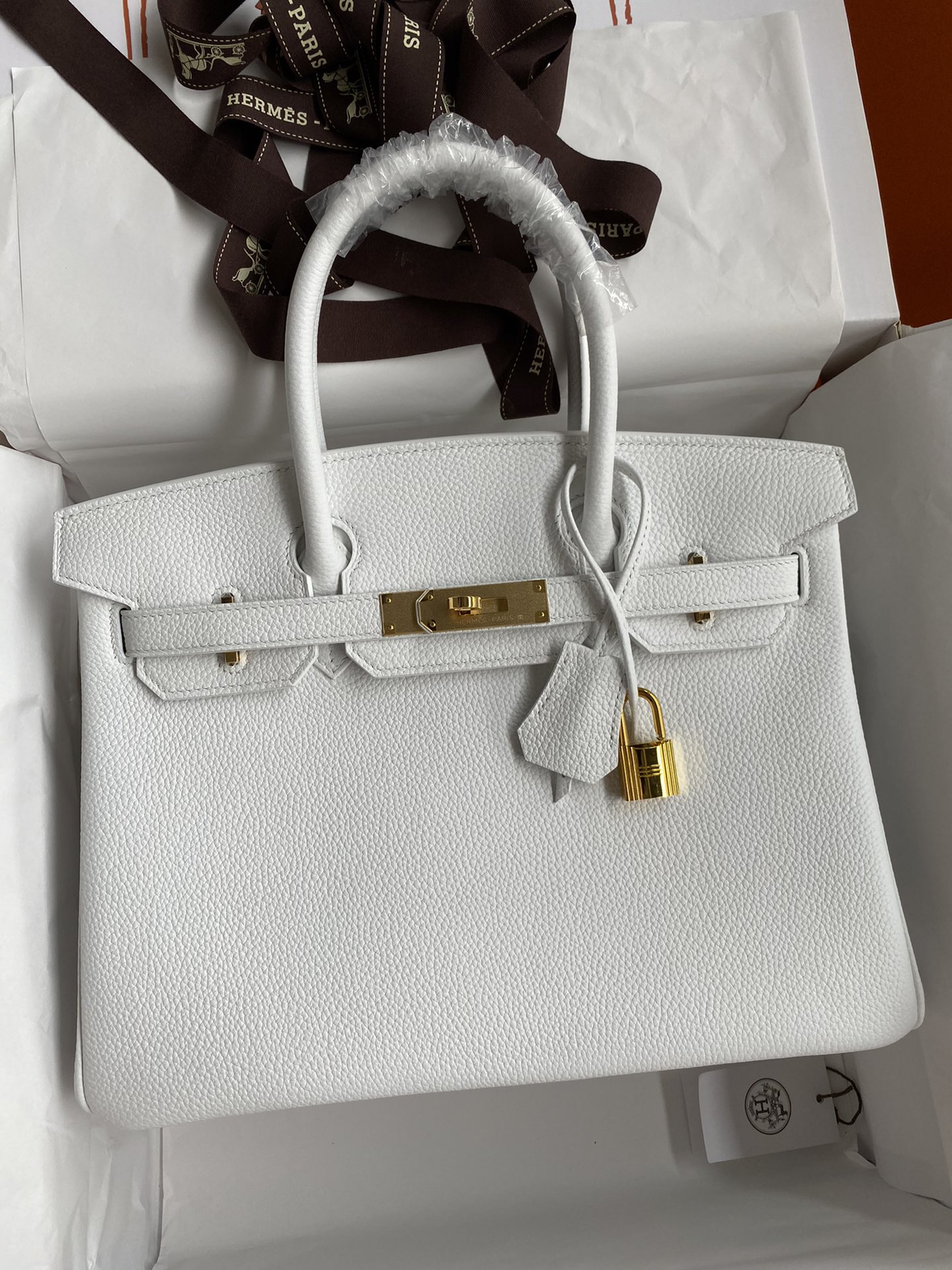 [TOP] HERMES Birkin Togo Leather 30cm - White & GHW - 711 Luxury