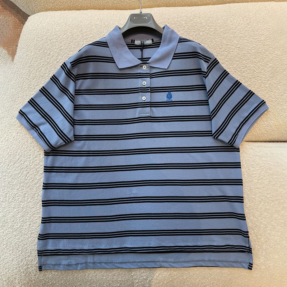 Prada Clothing Prada Stripe Polo T-Shirt | Nigo Office