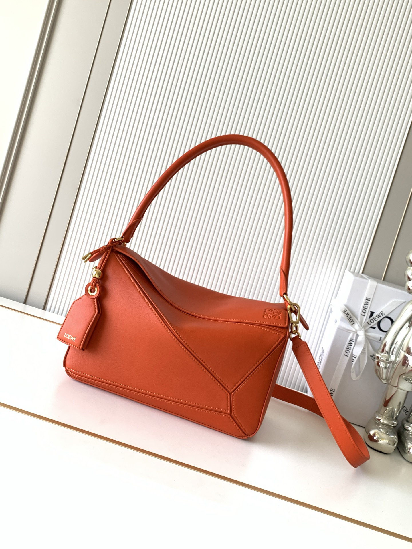 [TOP] LOEWE Featherlight Puzzle Bag 29*19.5*12 CM - Orange - 711 Luxury