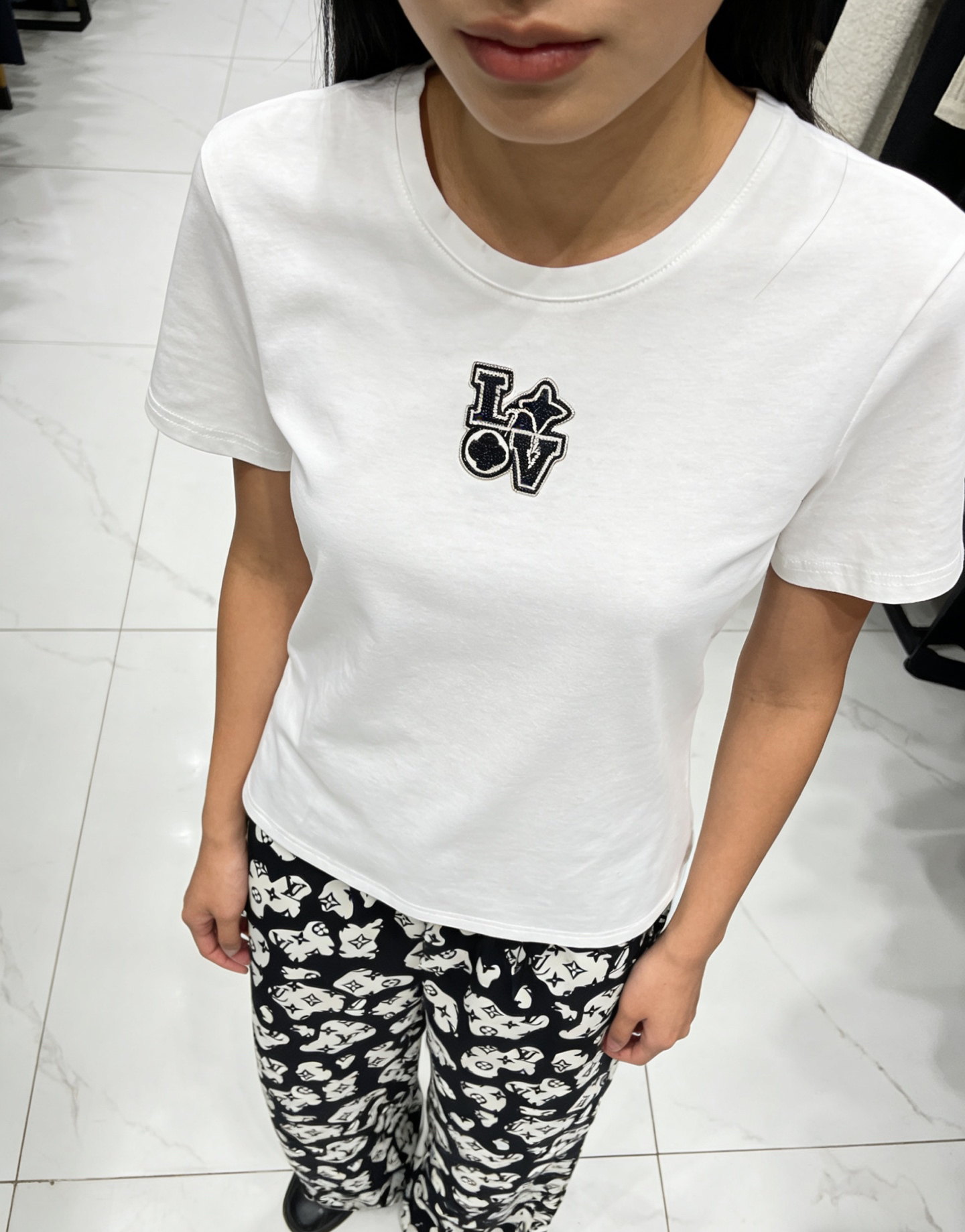 [TOP] Louis Vuitton LV  T-shirt + Pants Suit - Black