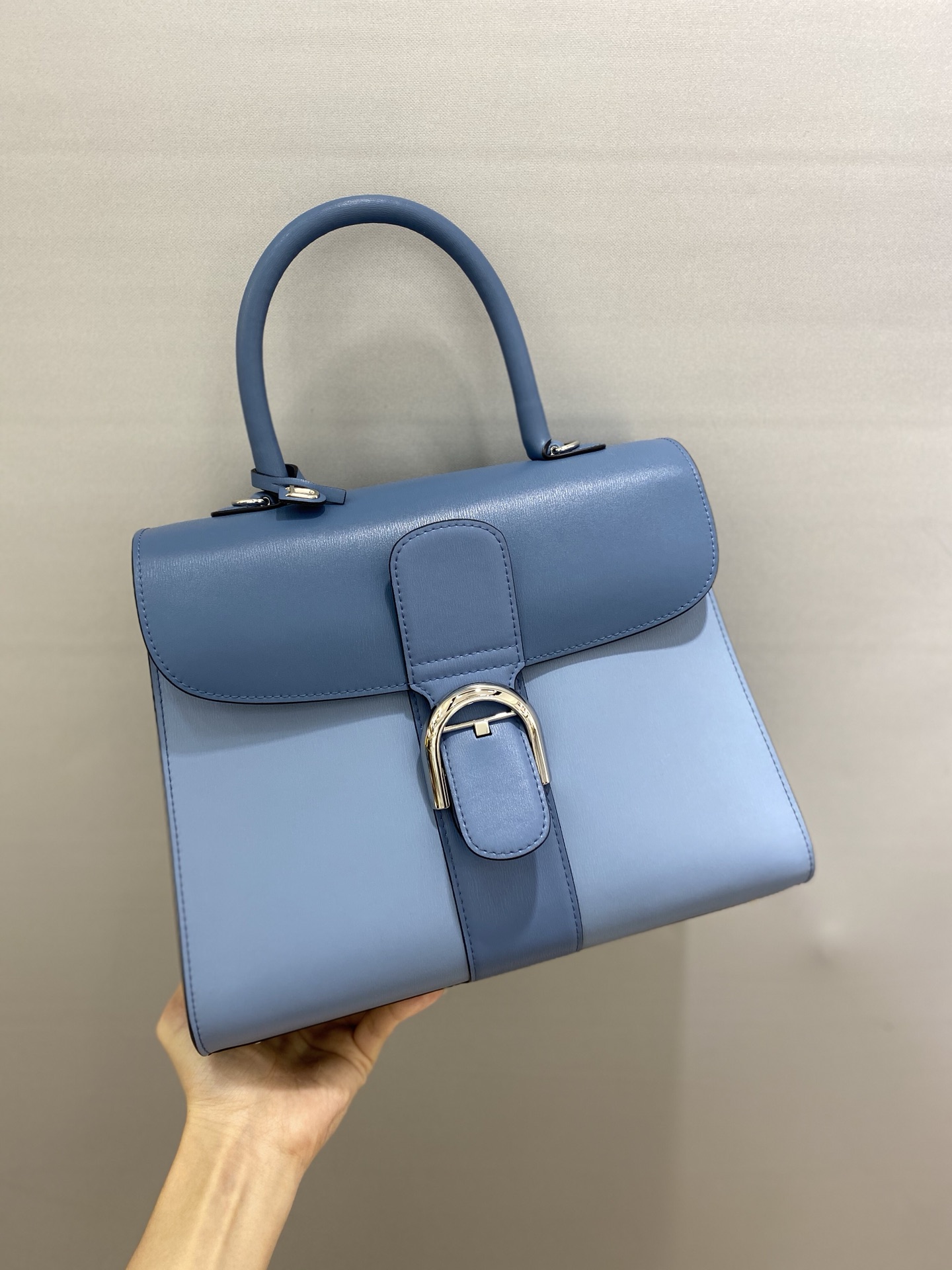 [TOP] Delvaux Brillant Bag Box Leather 28cm - Blue - 711 Luxury