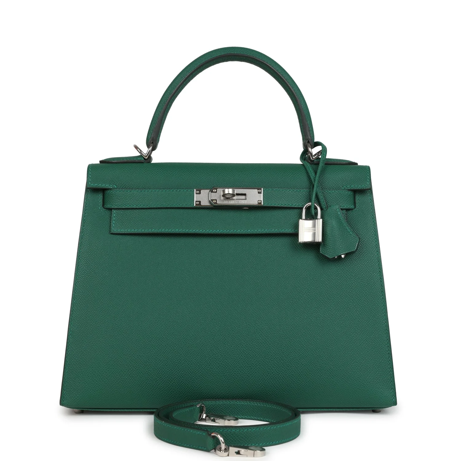 Hermes Kelly Sellier  Vert Moyen Epsom Palladium Hardware