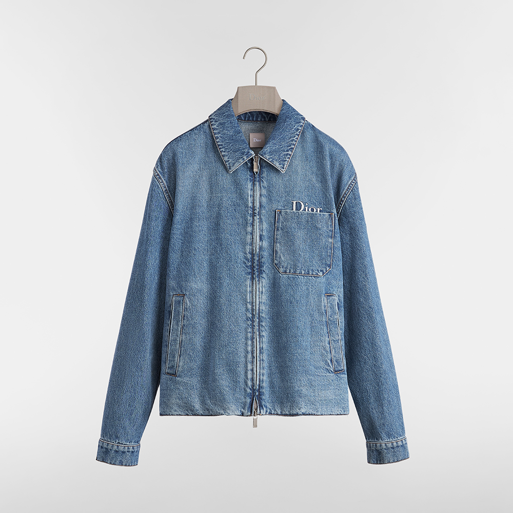 DIOR Zipped Jacket Blue Cotton Twill #389572