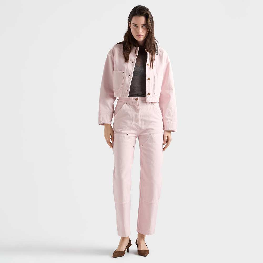 PRADA Pink Canvas Blouson Jacket Pants #381226