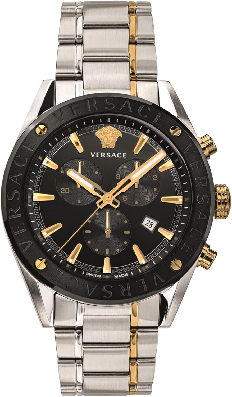 Versace Mens Black 44 mm V-Chrono Watch VEHB00619