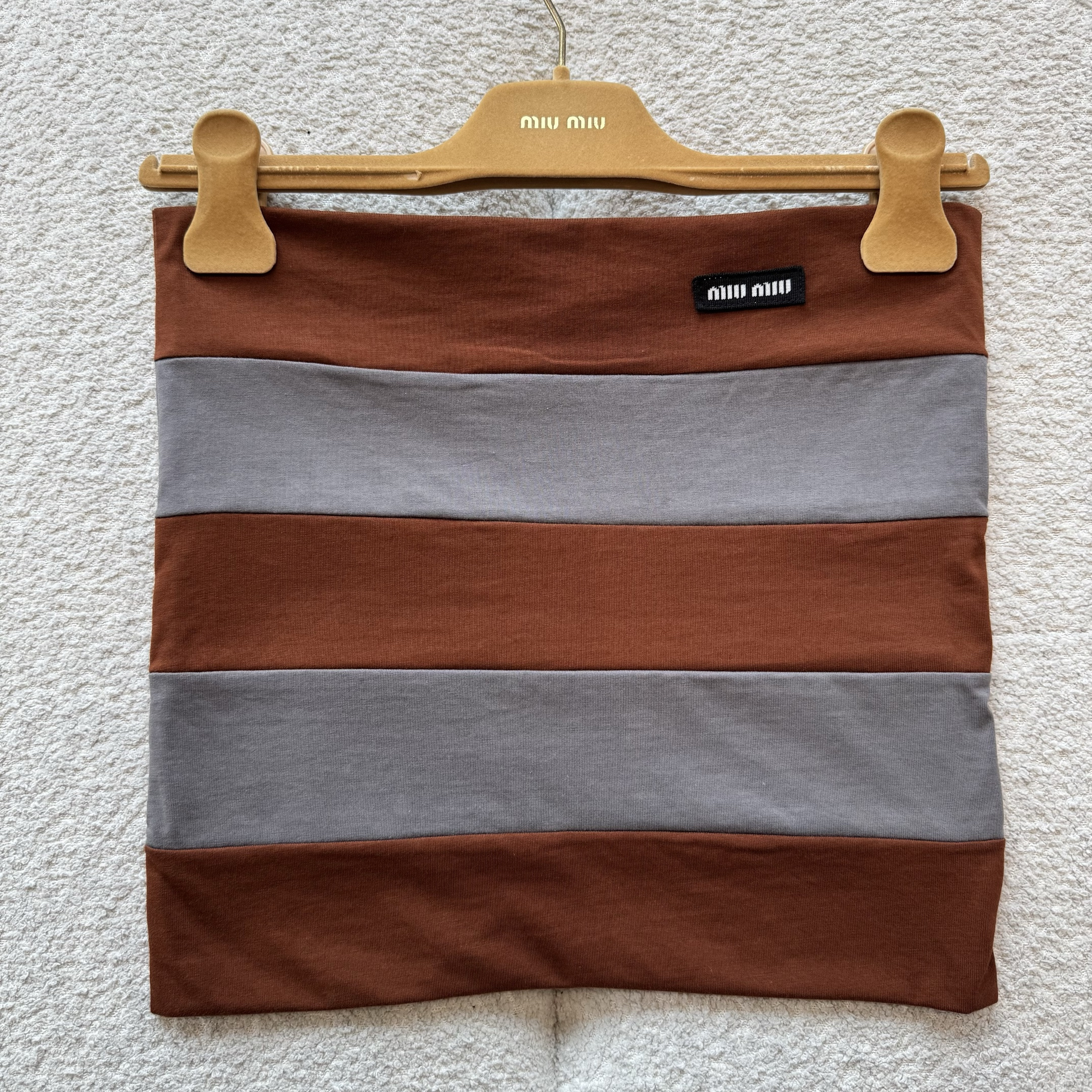 MiuMiu Knitted Striped Chest Wrap#381473