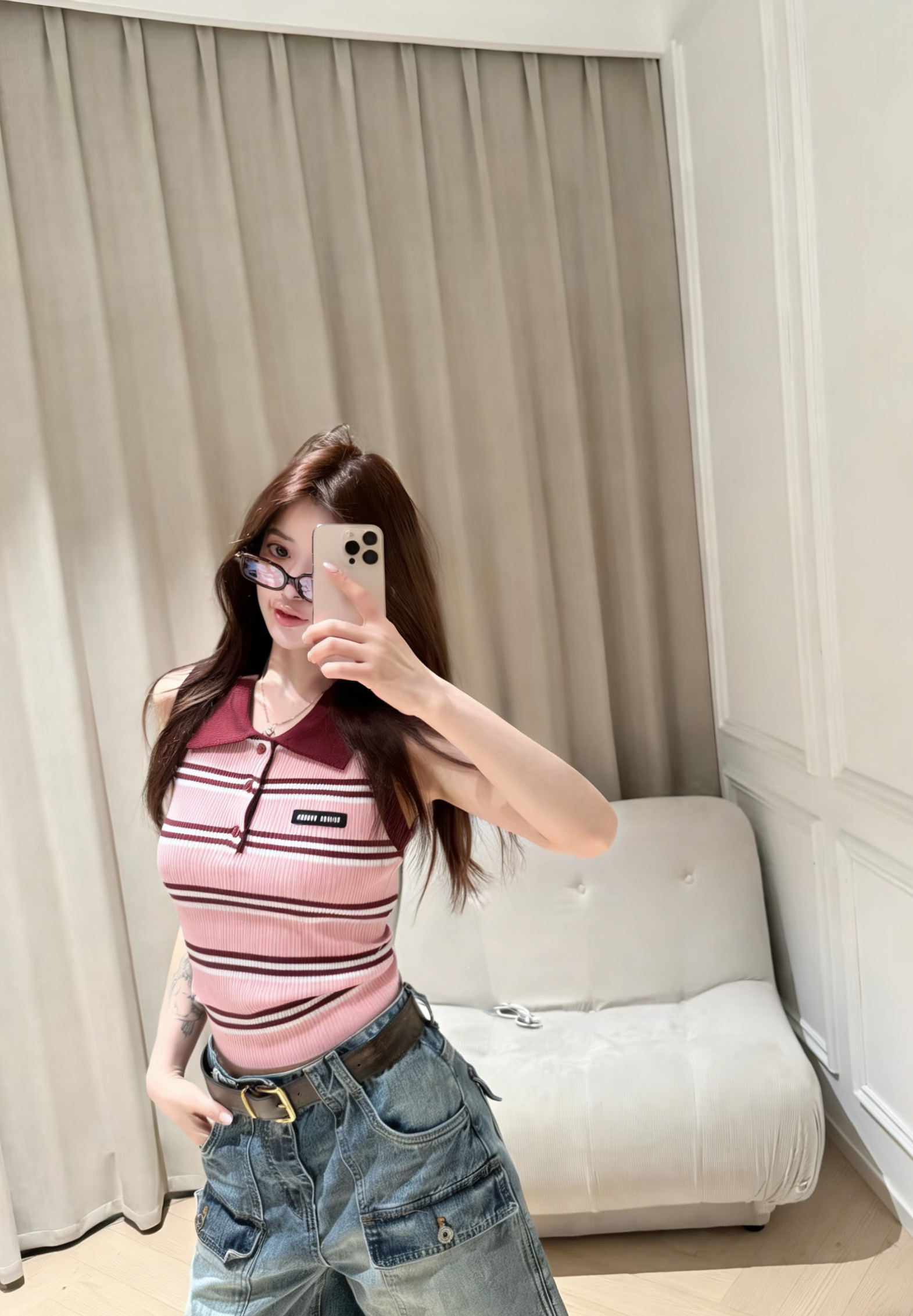 [TOP] Miu Miu  Knitted Vest - Pink