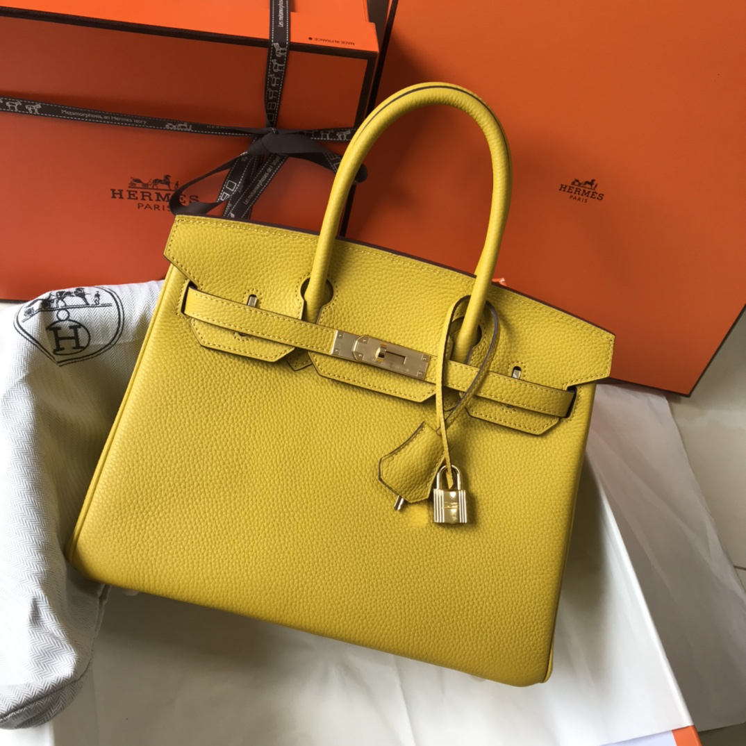 [TOP] HERMES Birkin Togo Leather 30cm - Jaune Ambre & GHW - 711 Luxury