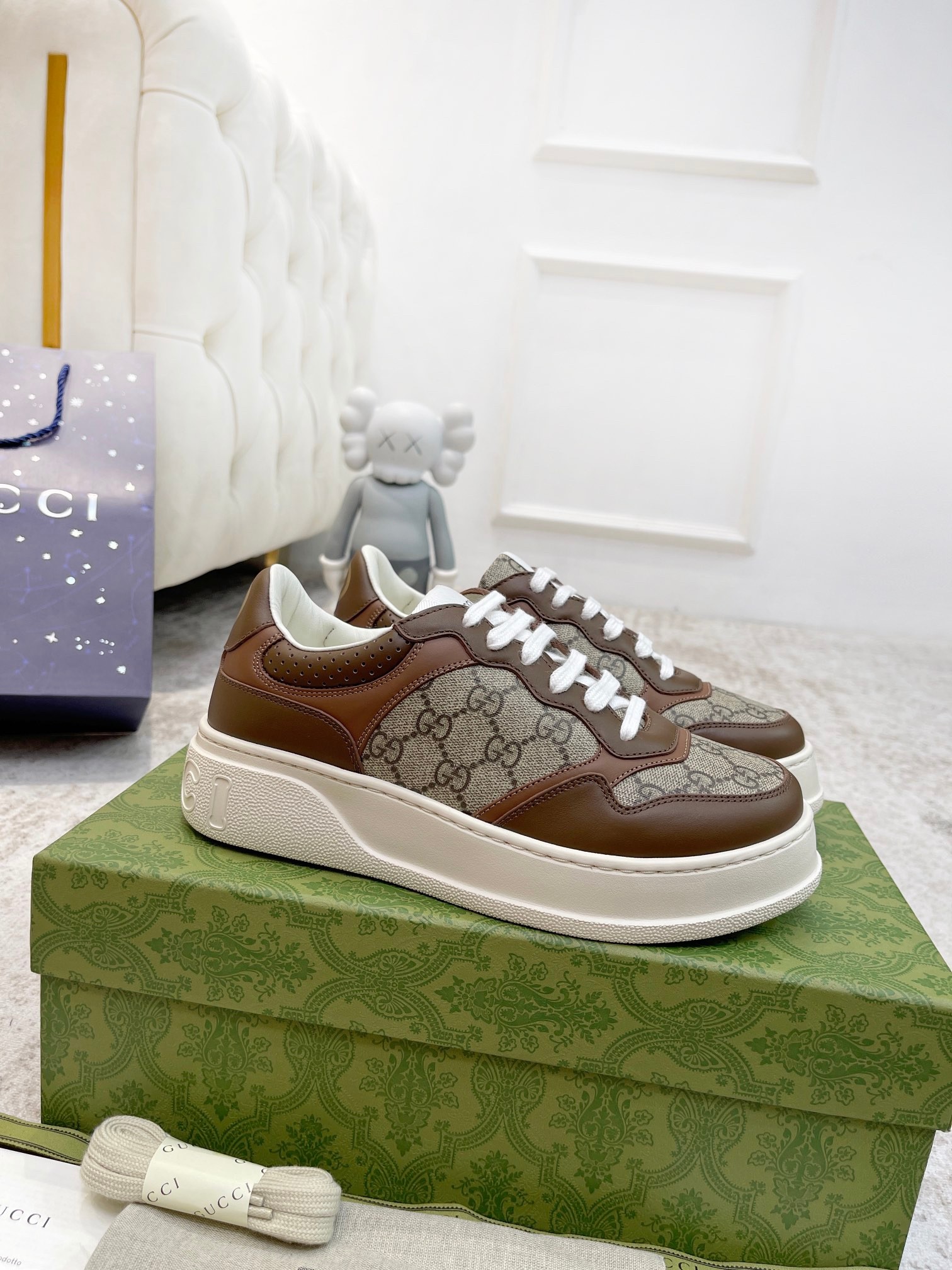 [TOP] GUCCI  Platform Sneakers - Brown - 711 Luxury