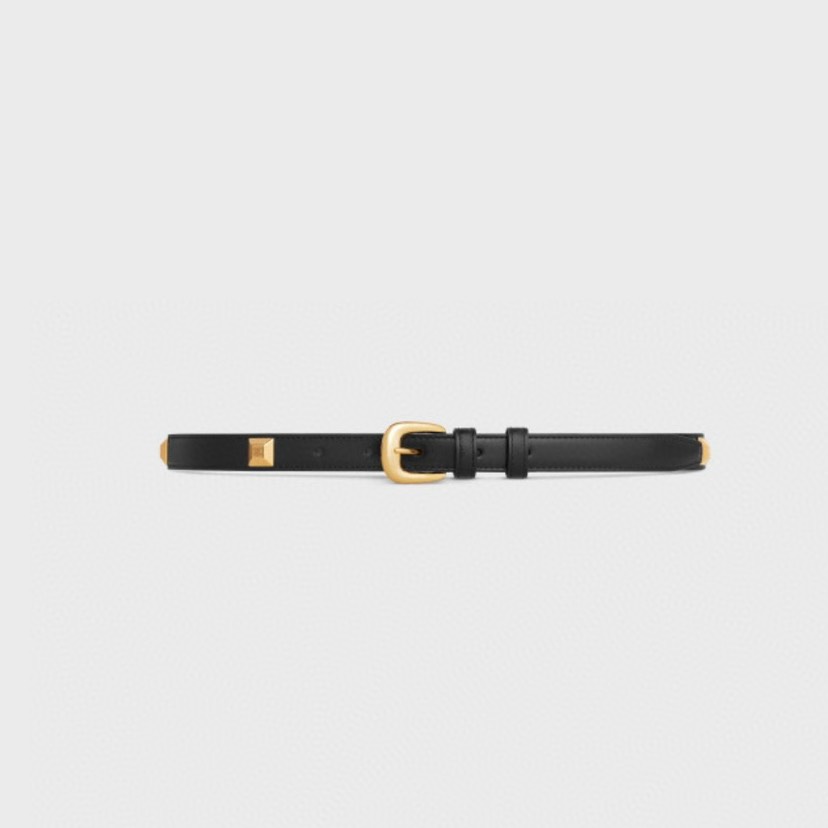 [TOP] CELINE Belt Calfskin 1.8cm - Black - 711 Luxury
