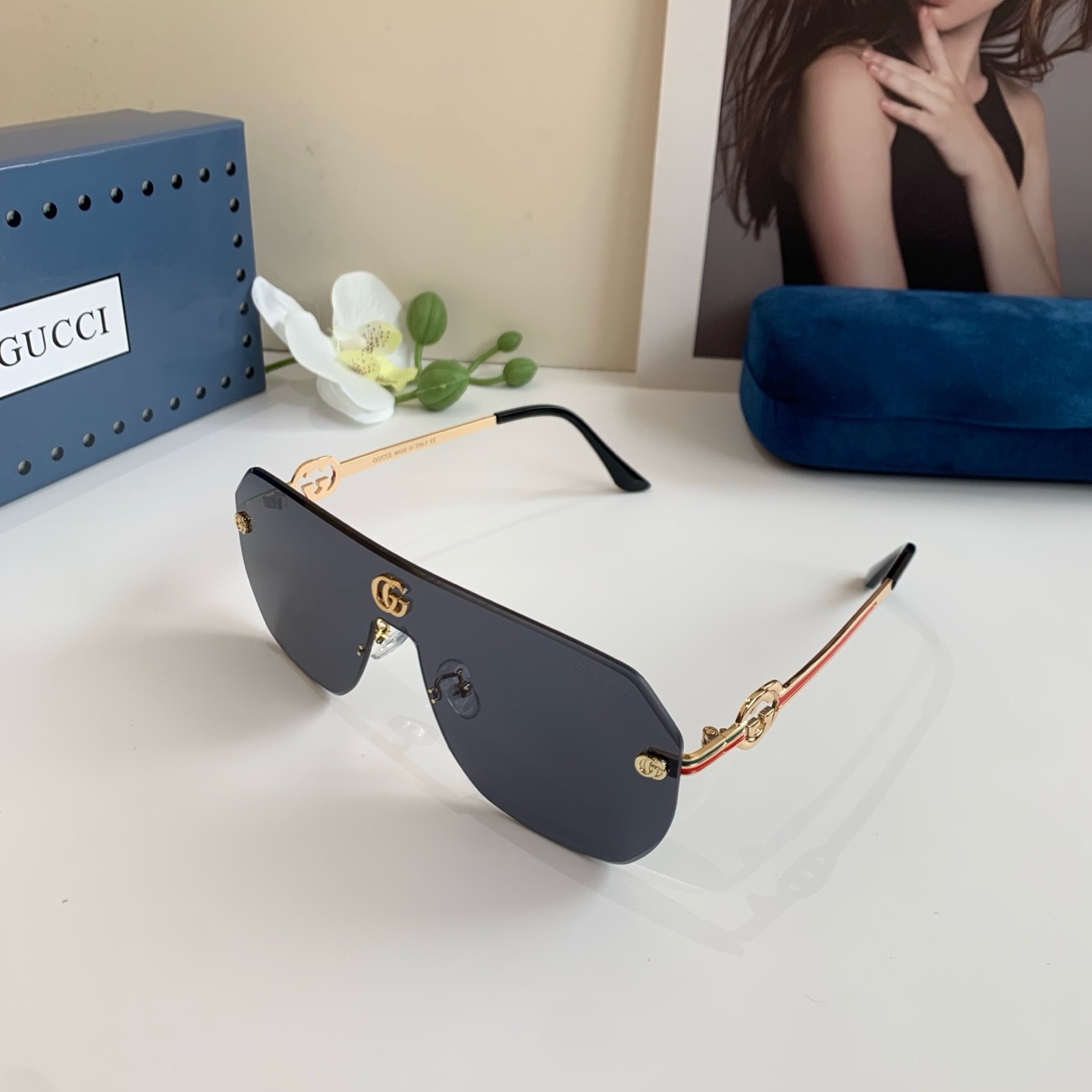 [TOP] Gucci Sunglasses - Gold - 711 Luxury