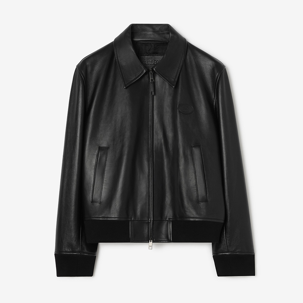Burberry black Clothing Burberry Leather Bloomsbury Harrington Jacket in Black #395914 | Nigo Office