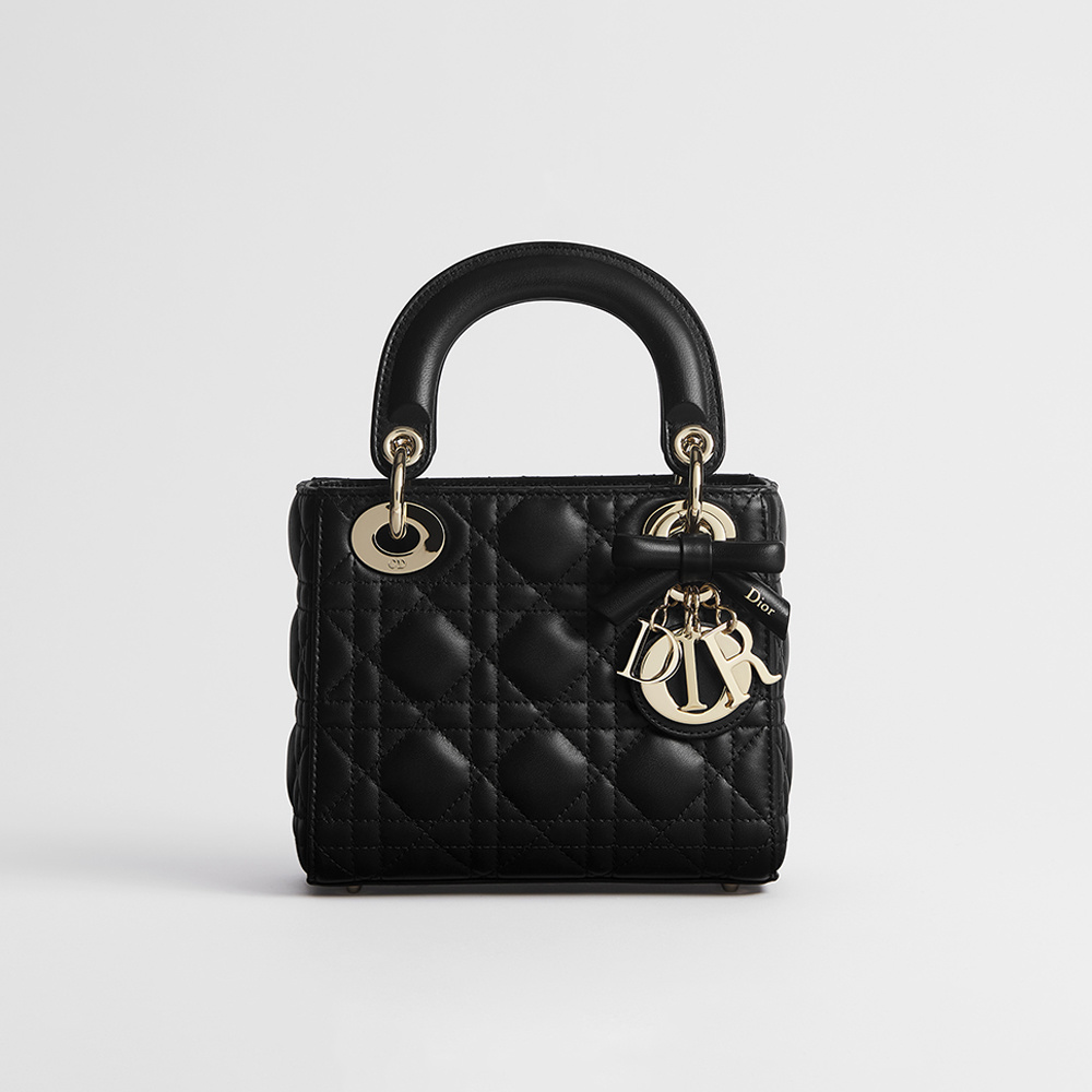 Dior black Bag DIOR Mini Lady Dior Bag with Chain Black Cannage Lambskin | Nigo Office