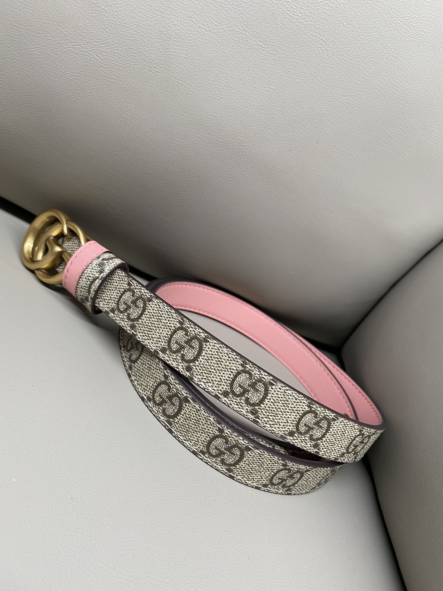 [TOP] GUCCI Marmont Belt 2 cm - Pink - 711 Luxury