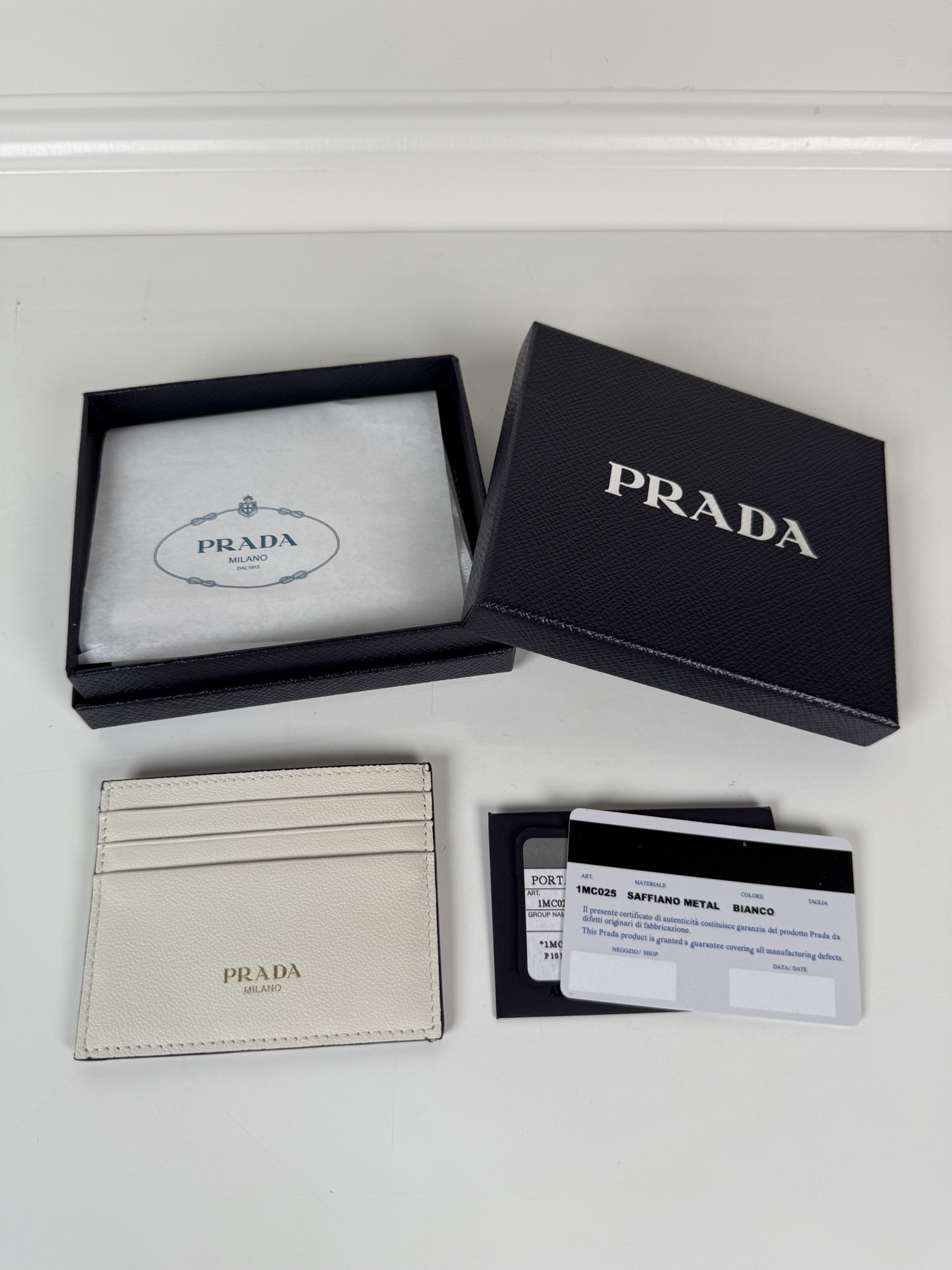 [TOP] PRADA Card Holder 11.2*8.5cm - White - 711 Luxury