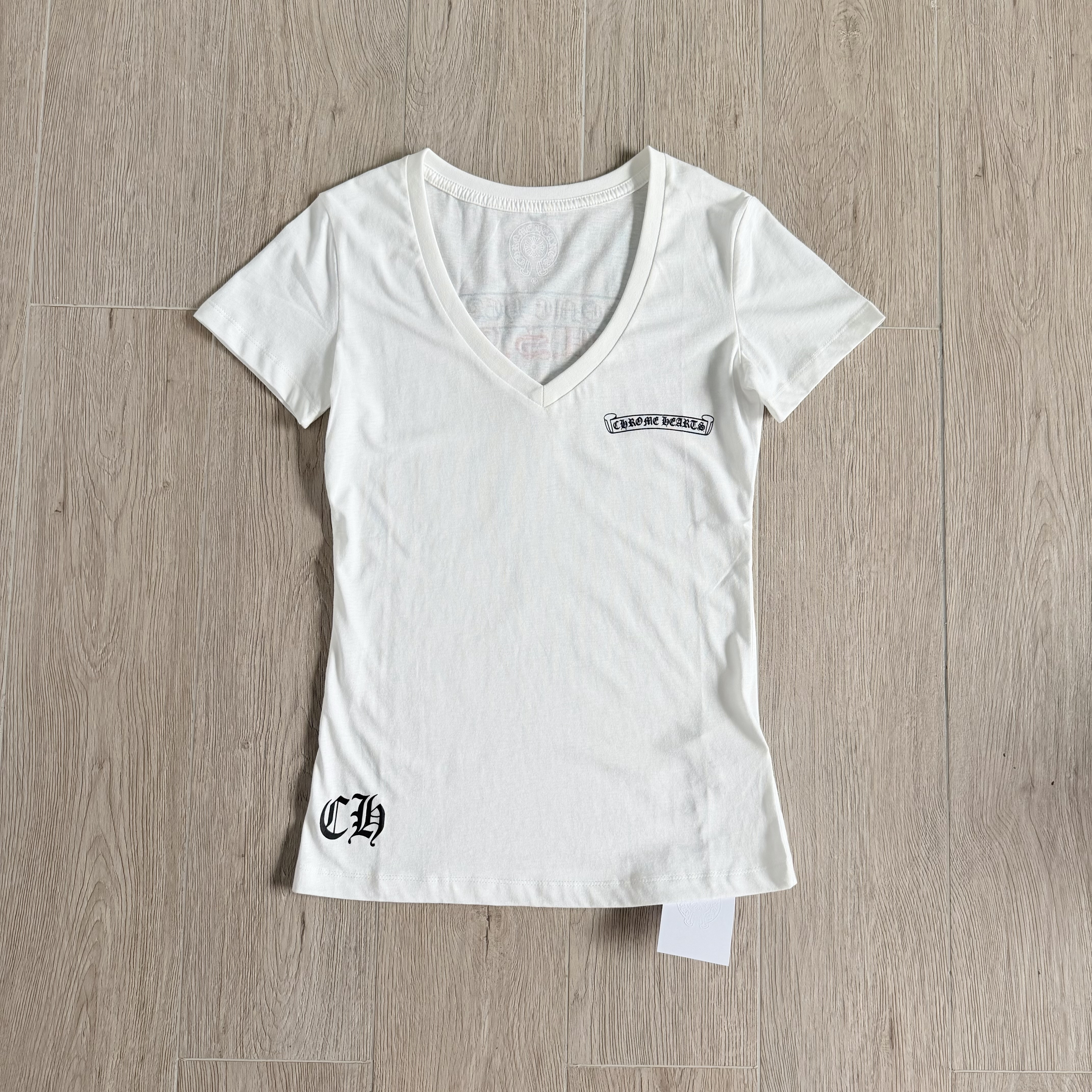 Chrome Hearts V-neck Cotton Short Sleeves #381614