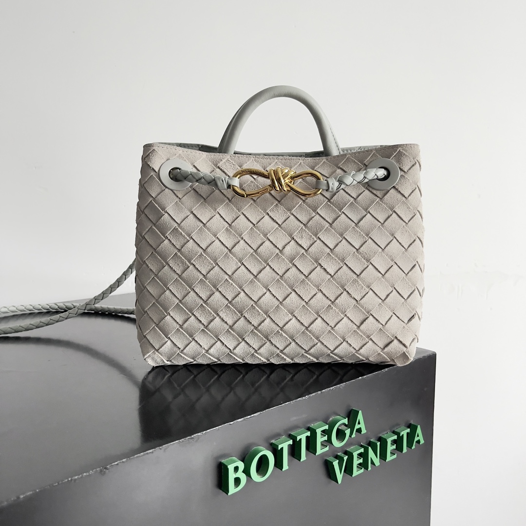 [TOP] Bottega Veneta BV Andiamo Bag Lambskin 25x22x10.5cm - Gray - 711 Luxury