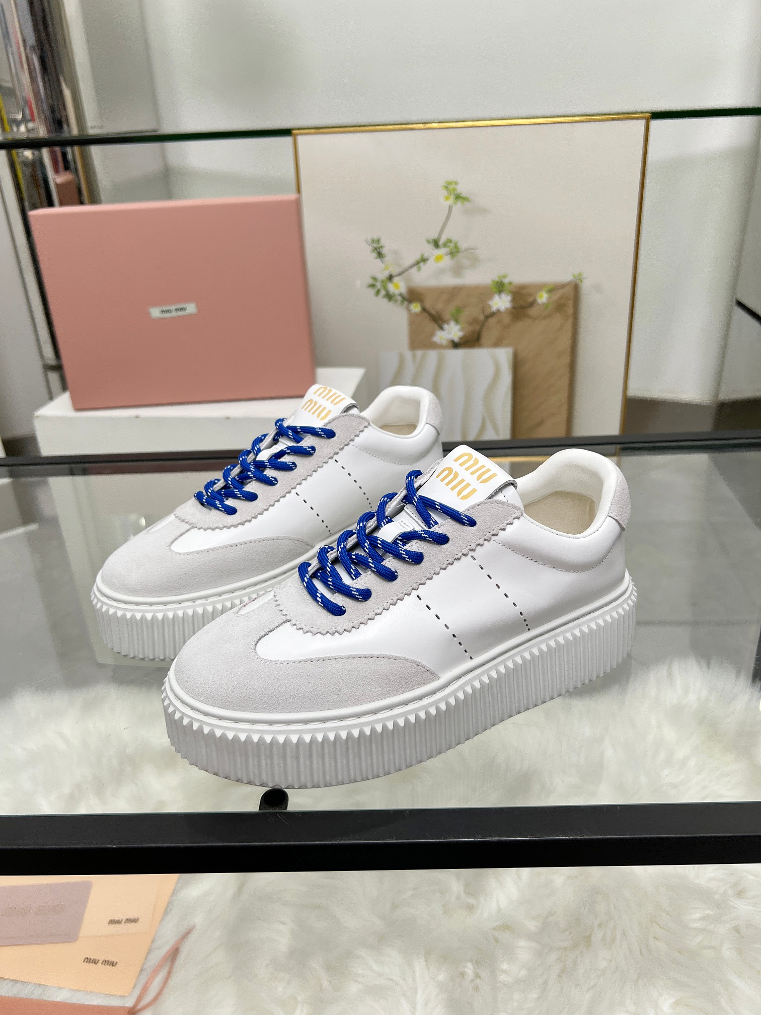 [TOP] Miu Miu Casual Shoes - Gray - 711 Luxury
