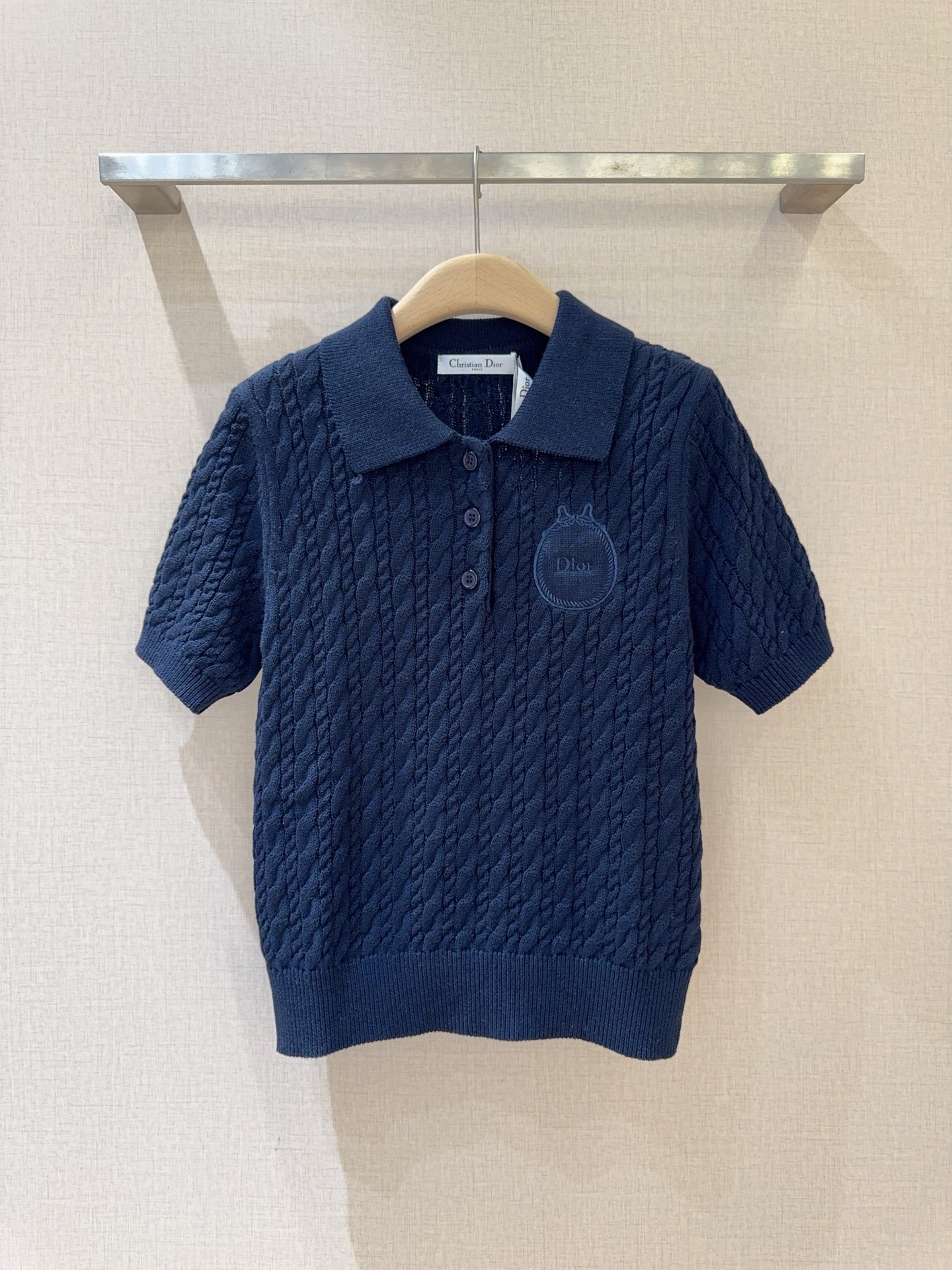 [TOP] Christian Dior Knit Top - Navy Blue - 711 Luxury