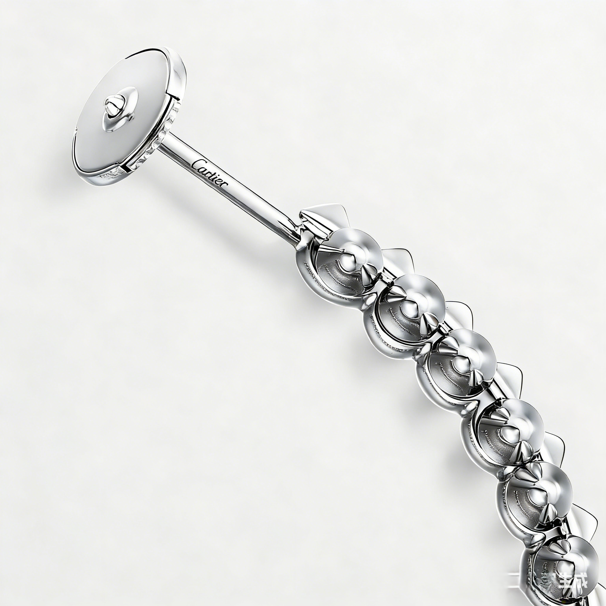 Carty Bullet Earrings,White Gold, Large Model