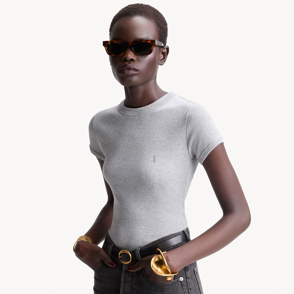 Saint Laurent Cassandre Fitted T-shirt #388844