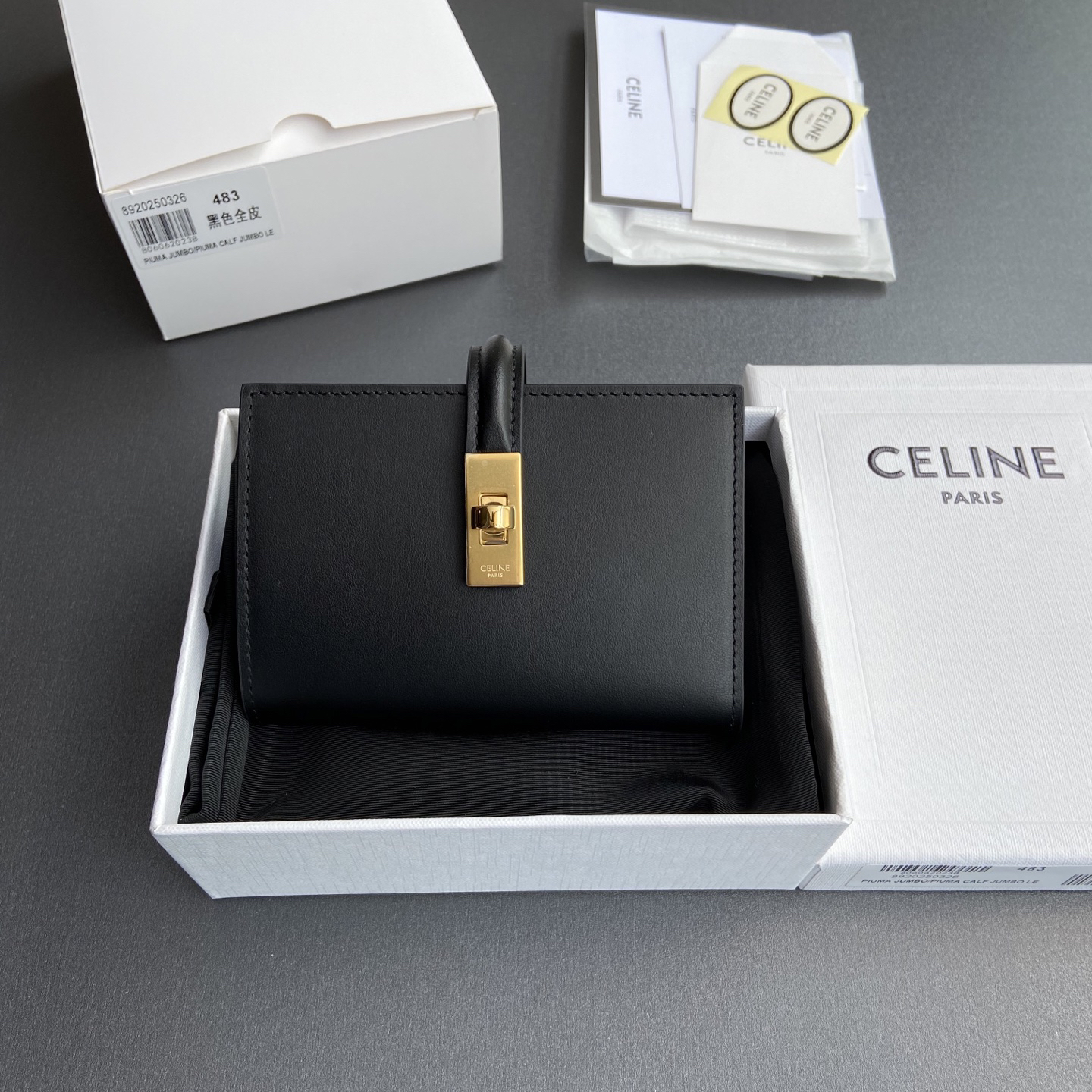 [TOP] CELINE Wallet 12.7-9-2.5 cm - Black - 711 Luxury