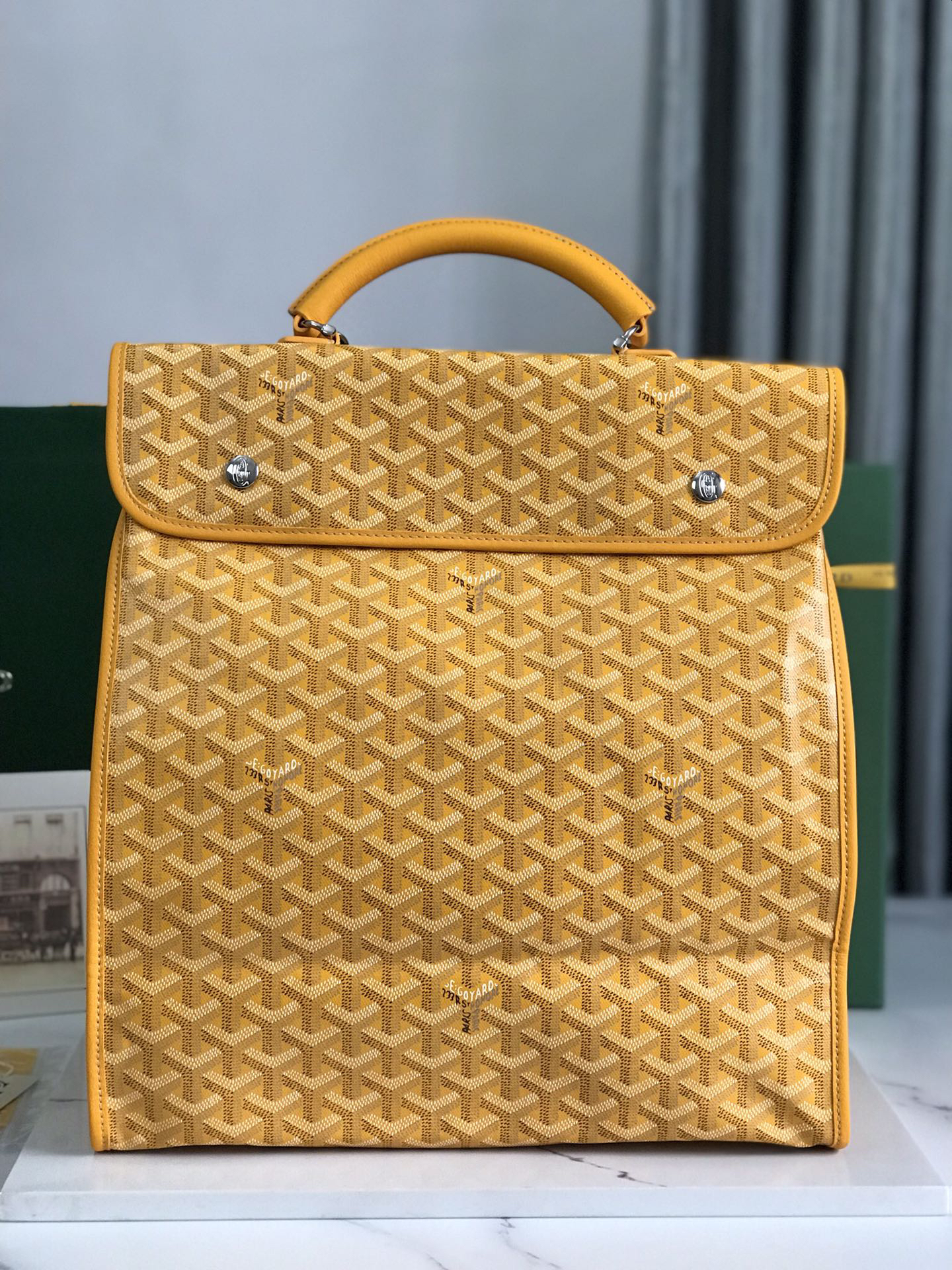 [TOP] Goyard Saint Léger Backpack 37x15x34cm - Yellow - 711 Luxury