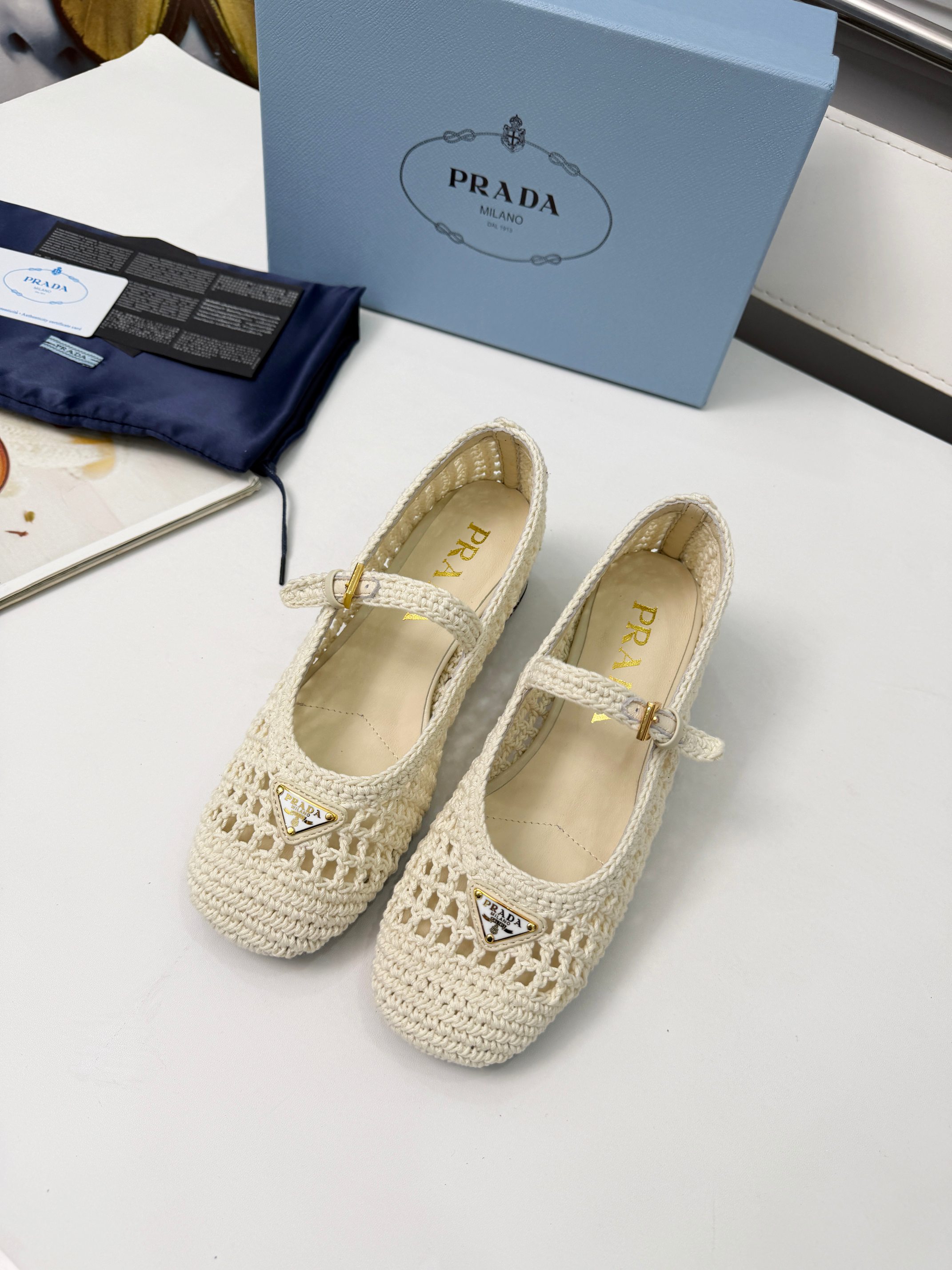 [TOP] PRADA 5cm Mid Heel Pumps - Beige - 711 Luxury