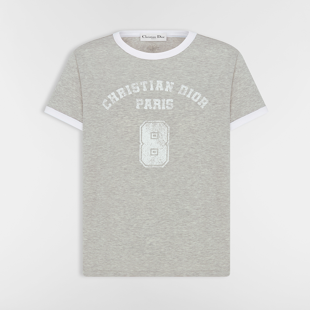 Dior white Clothing DIOR T-Shirt Gray and White Cotton Jersey View 2 | Nigo Office