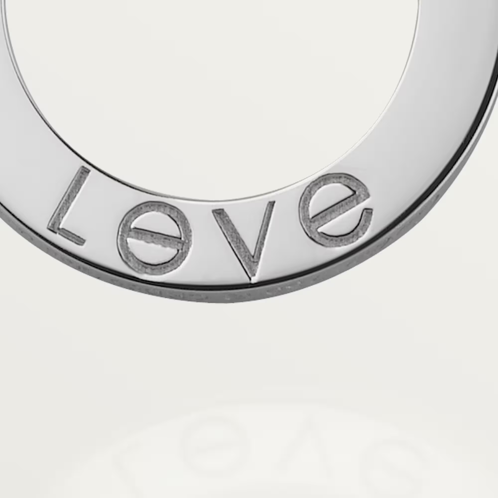 Carty Love Petite Lock Necklace ,White Gold ,3 Moissanite