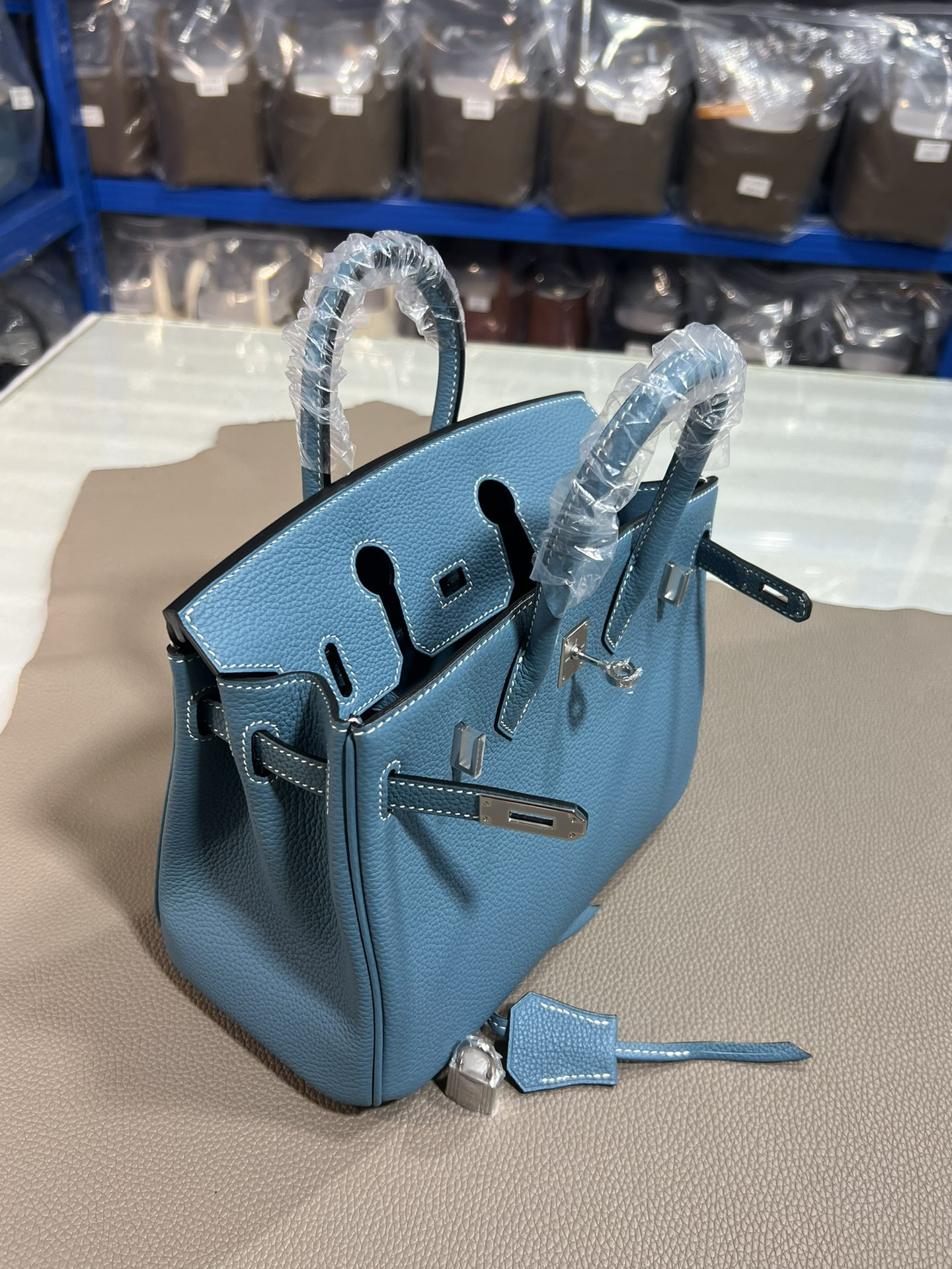 [TOP] HERMES Birkin Togo Leather 25cm - Bleu Jean & SHW
